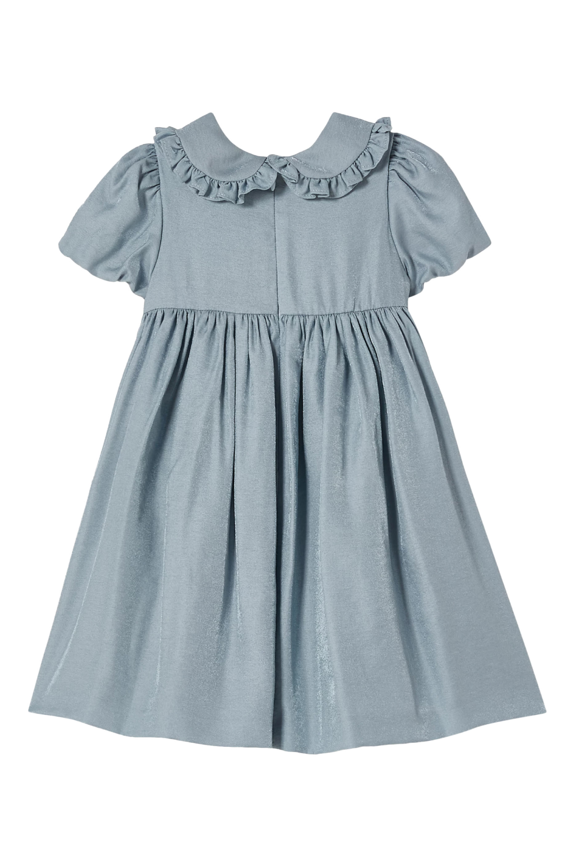 Kids Shimmering Ruffled Peter Pan Collar Dress