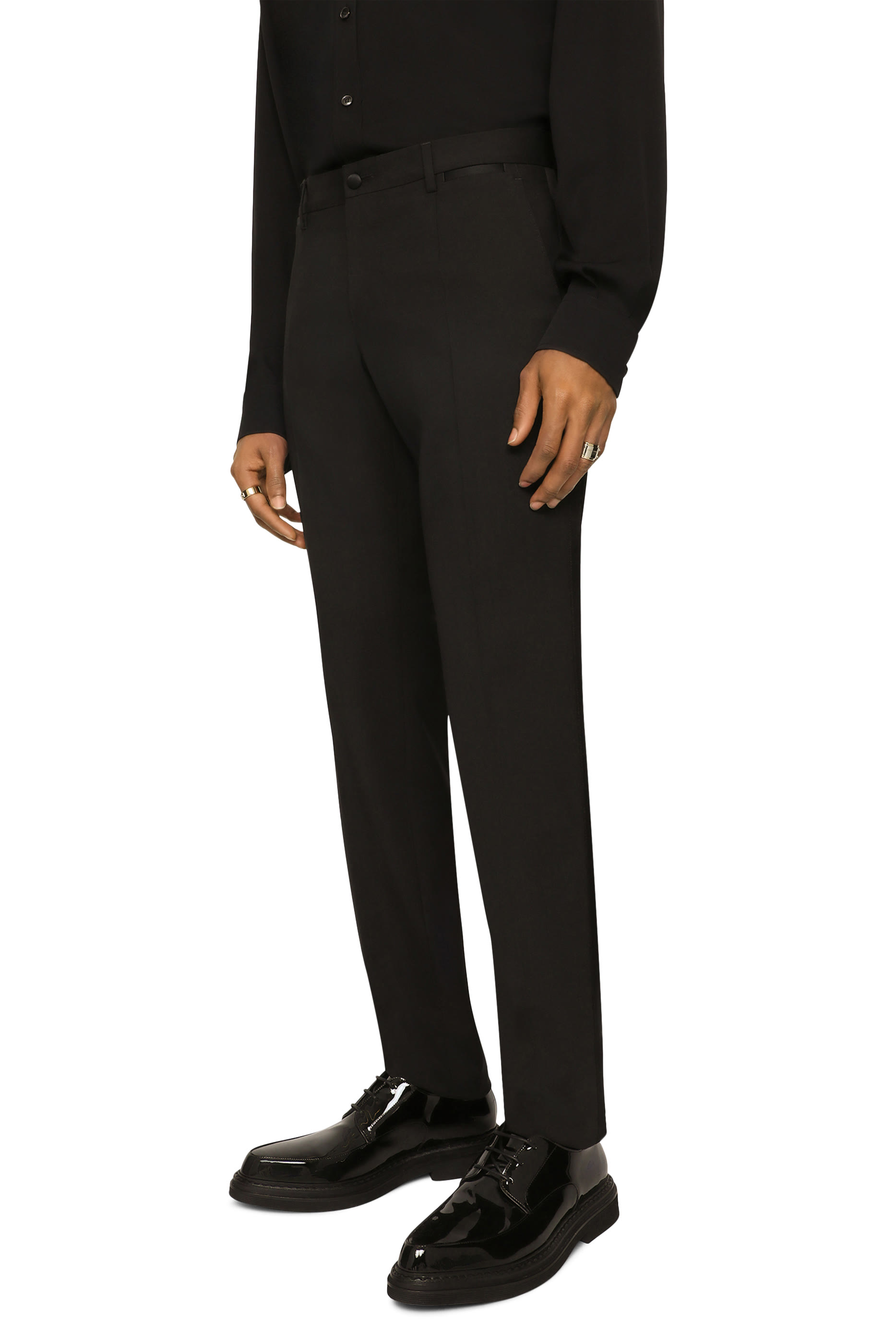 Stretch Wool Tuxedo Pants 