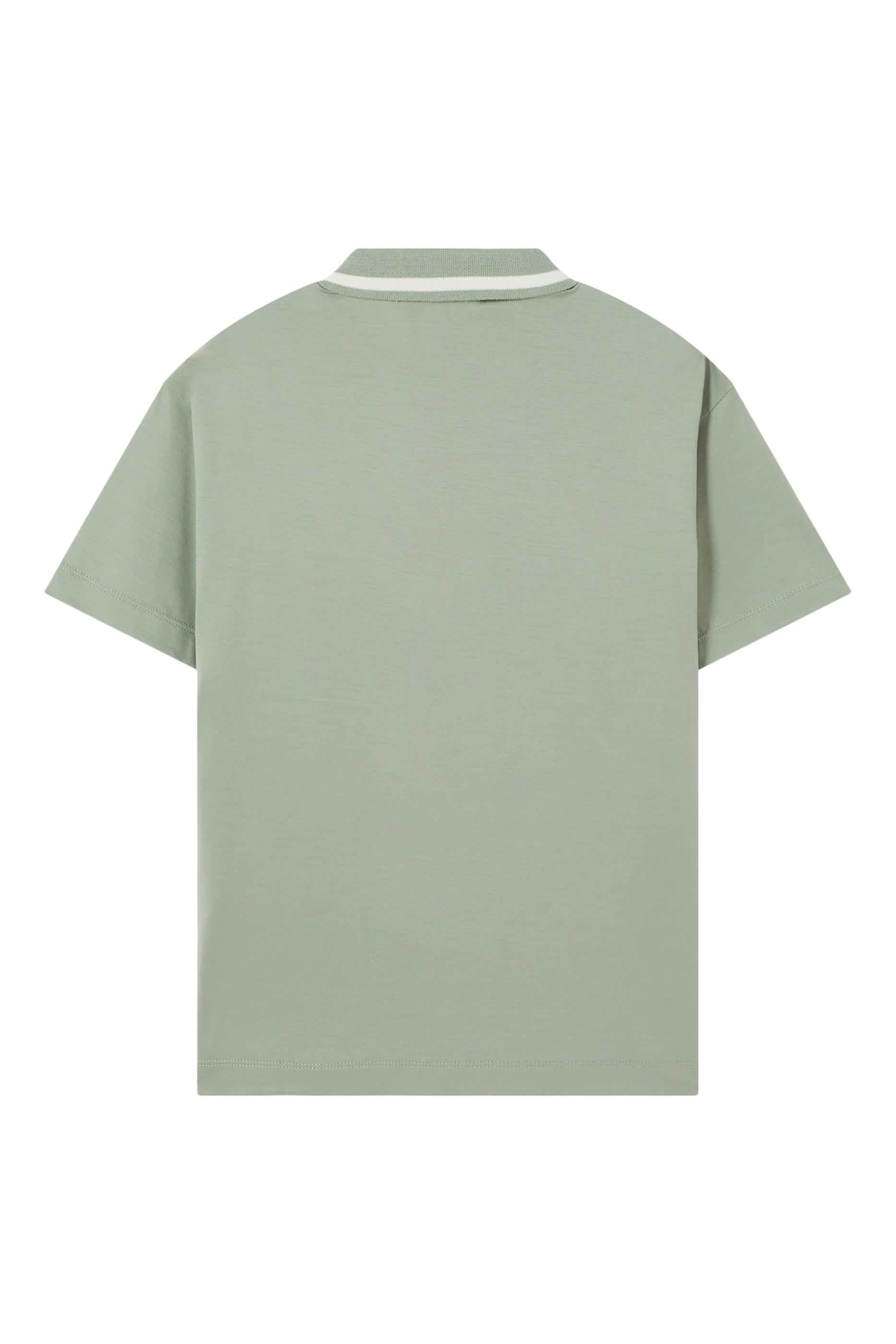 Kids Zip Closure and Striped Collar Polo Shirt