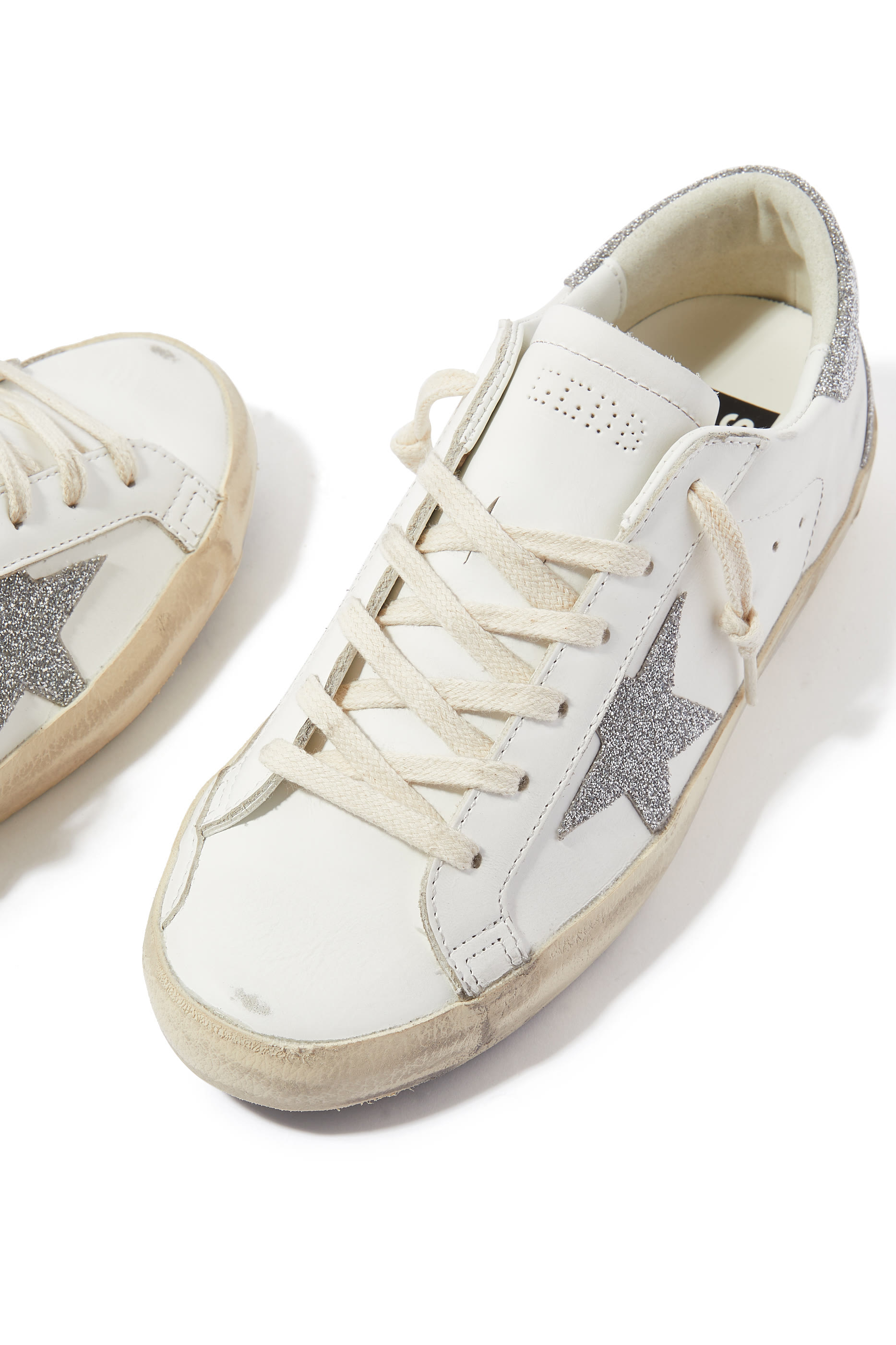 Super-Star Leather Sneakers with Swarovski Crystals