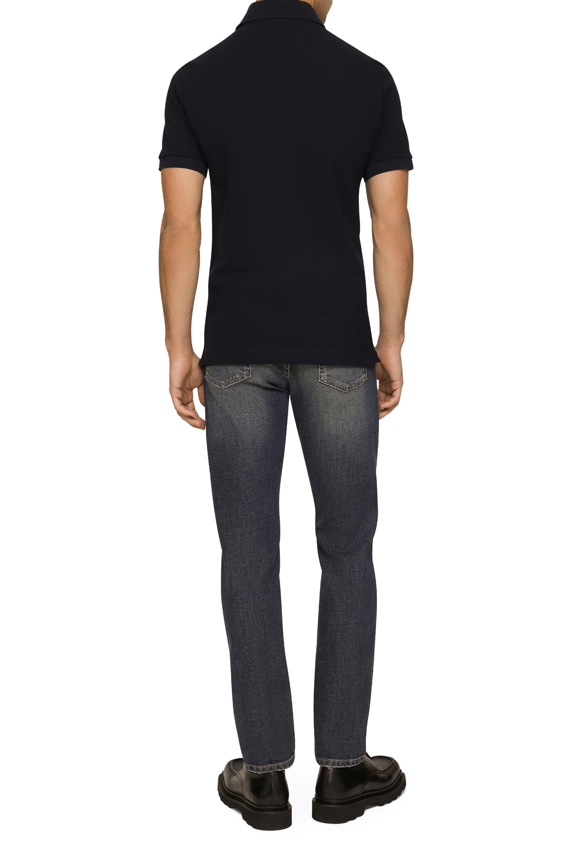 Regular-Fit Washed Stretch Jeans