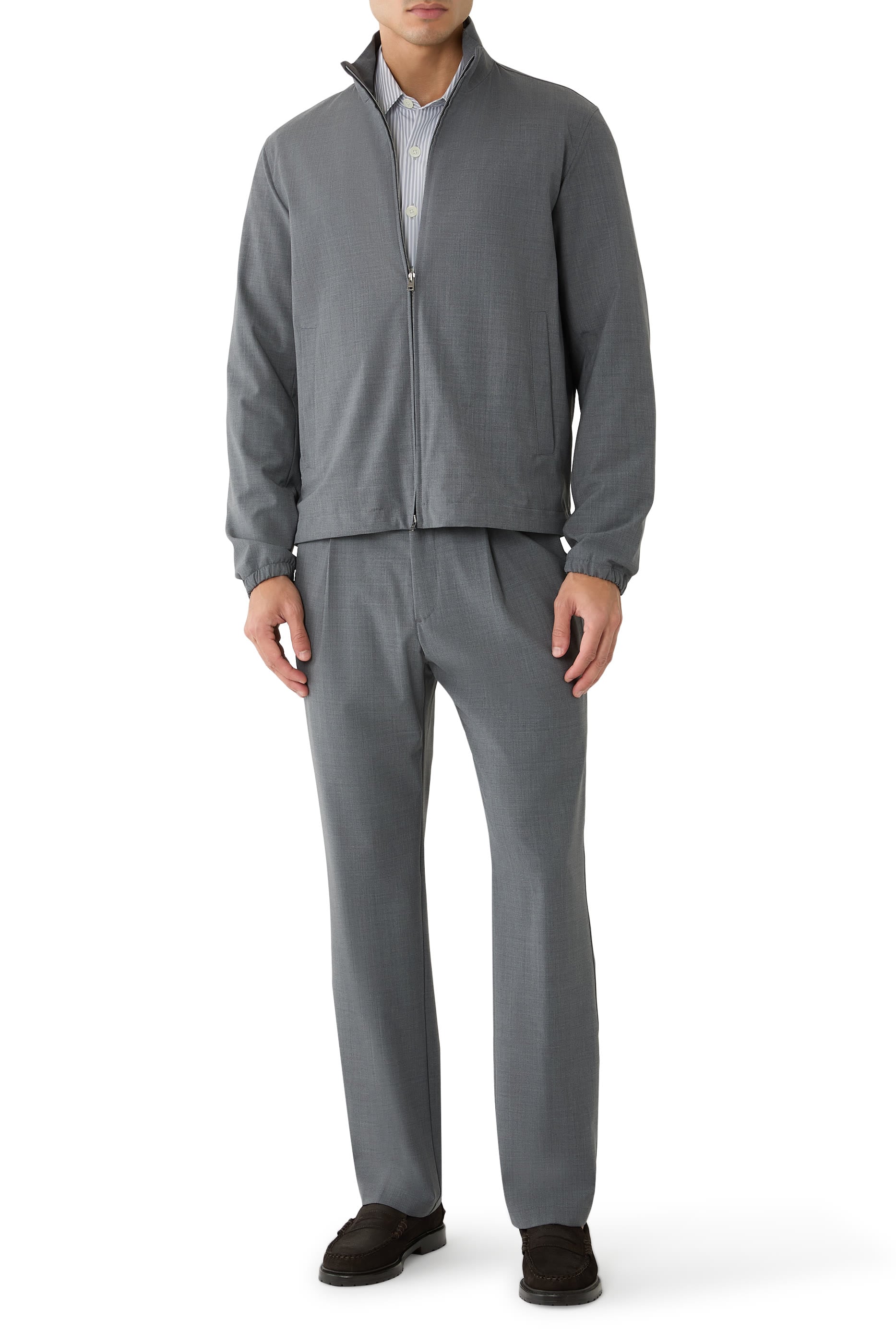 Bomber Jacket in Cool Stretch Wool