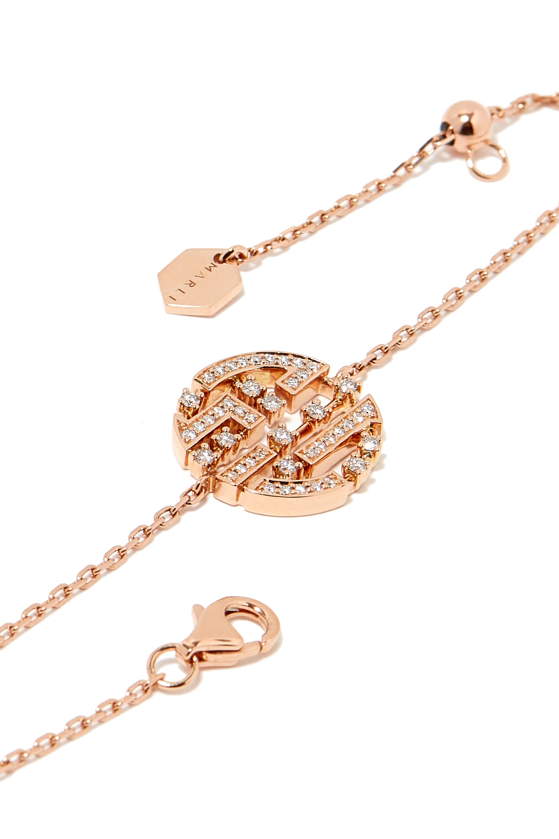 Avenues Luxe Chain Bracelet, 18k Rose Gold with Diamonds
