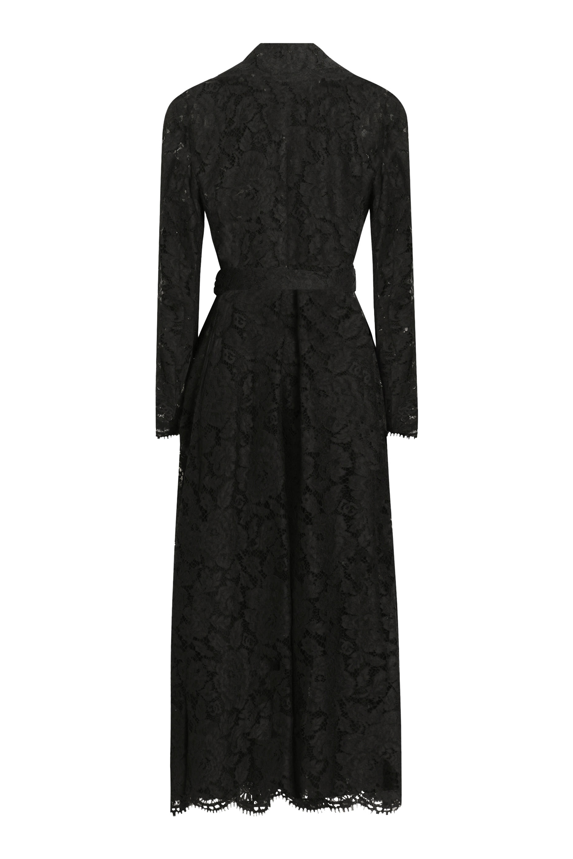 Long Double-Breasted Cordonetto Lace Coat 