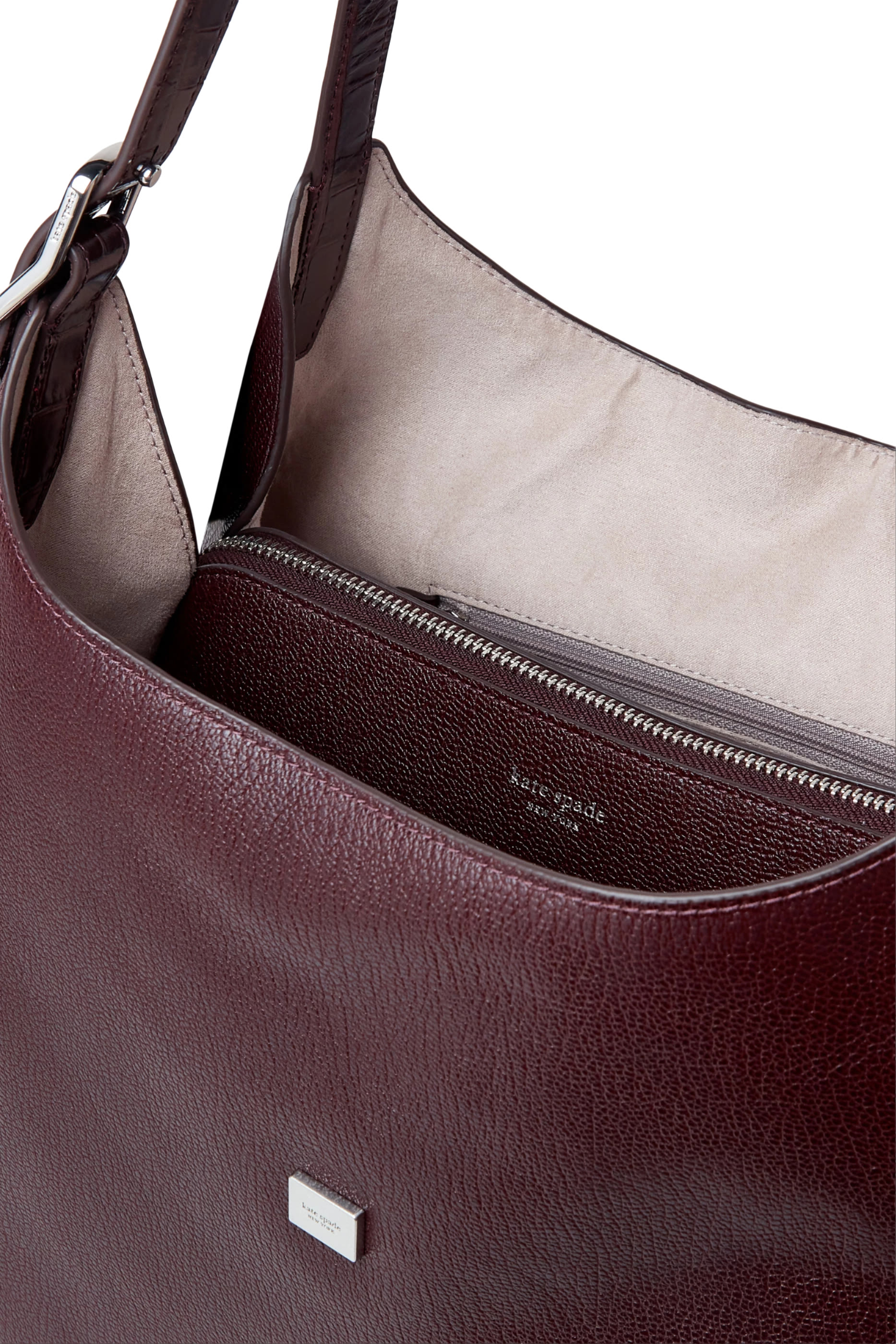  Deco Croc Embossed Large Shoulder Bag