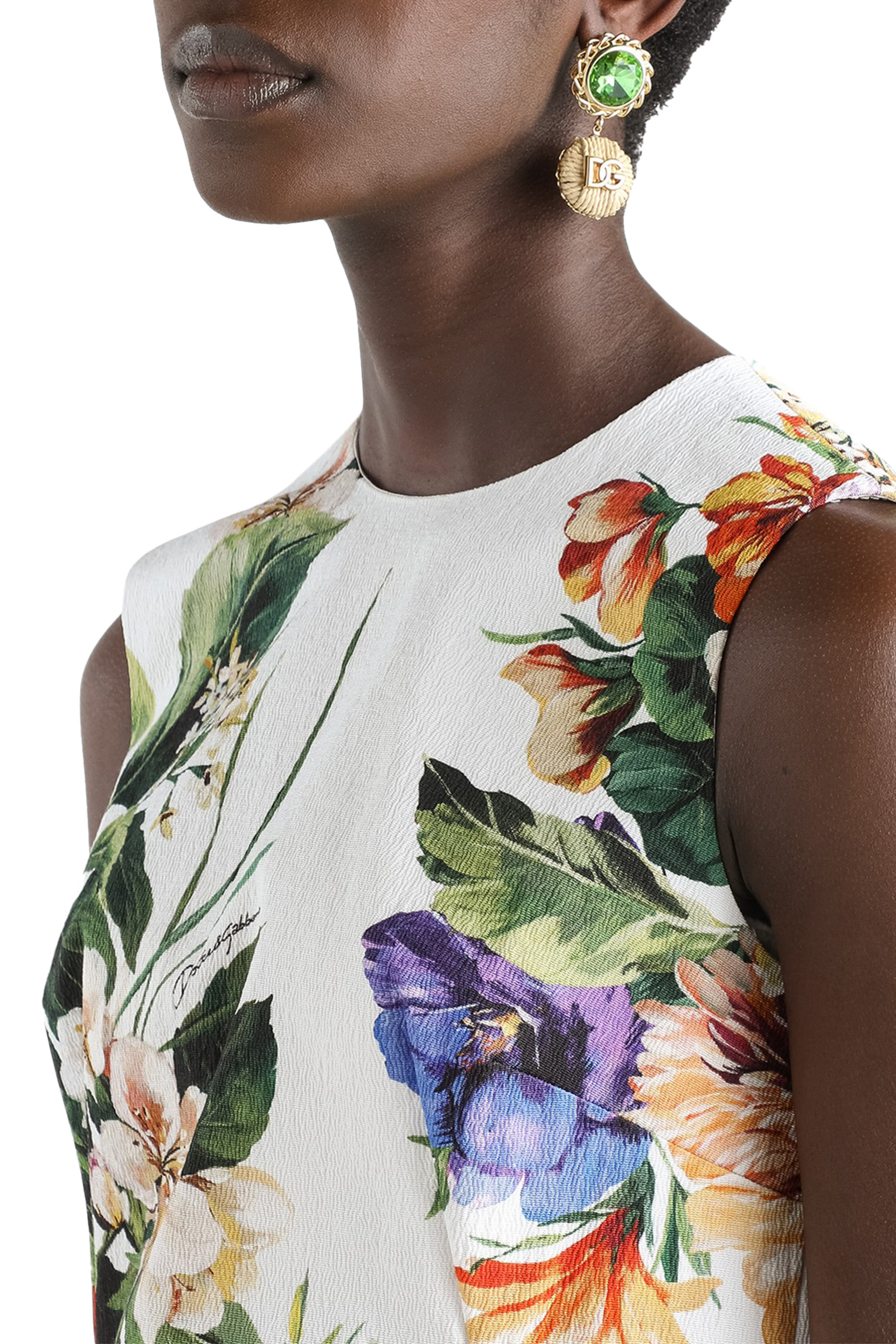 Flower Bouquet-Print Top