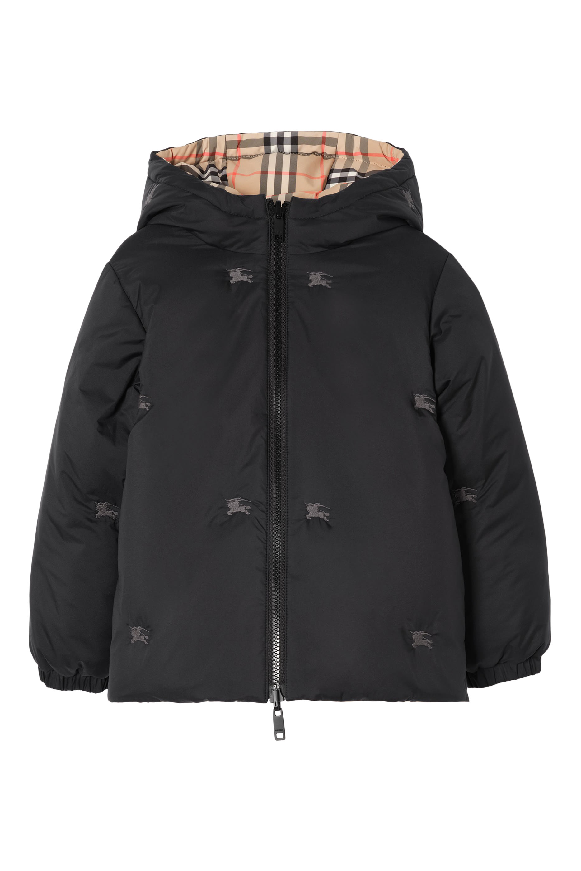 Kids Reversible Check Puffer Jacket
