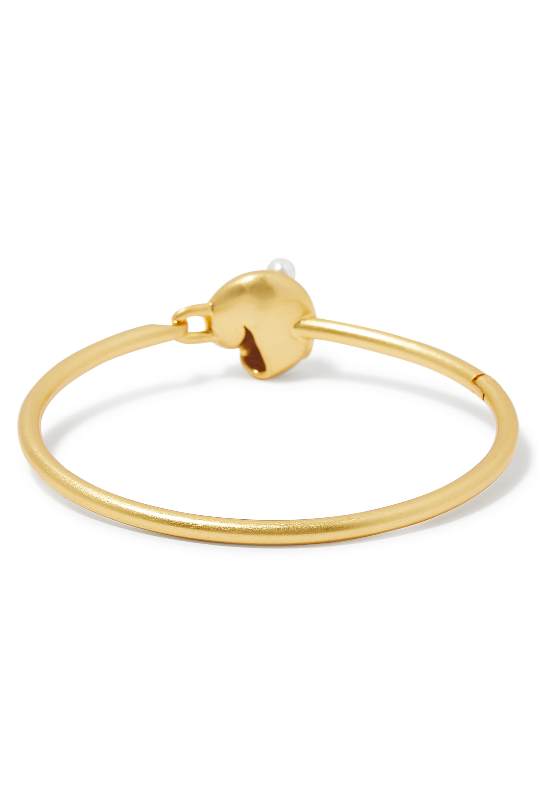 Beachside Bangle, Plated Metal & Cubic Zirconia, Glass Stone, Glass Pearl