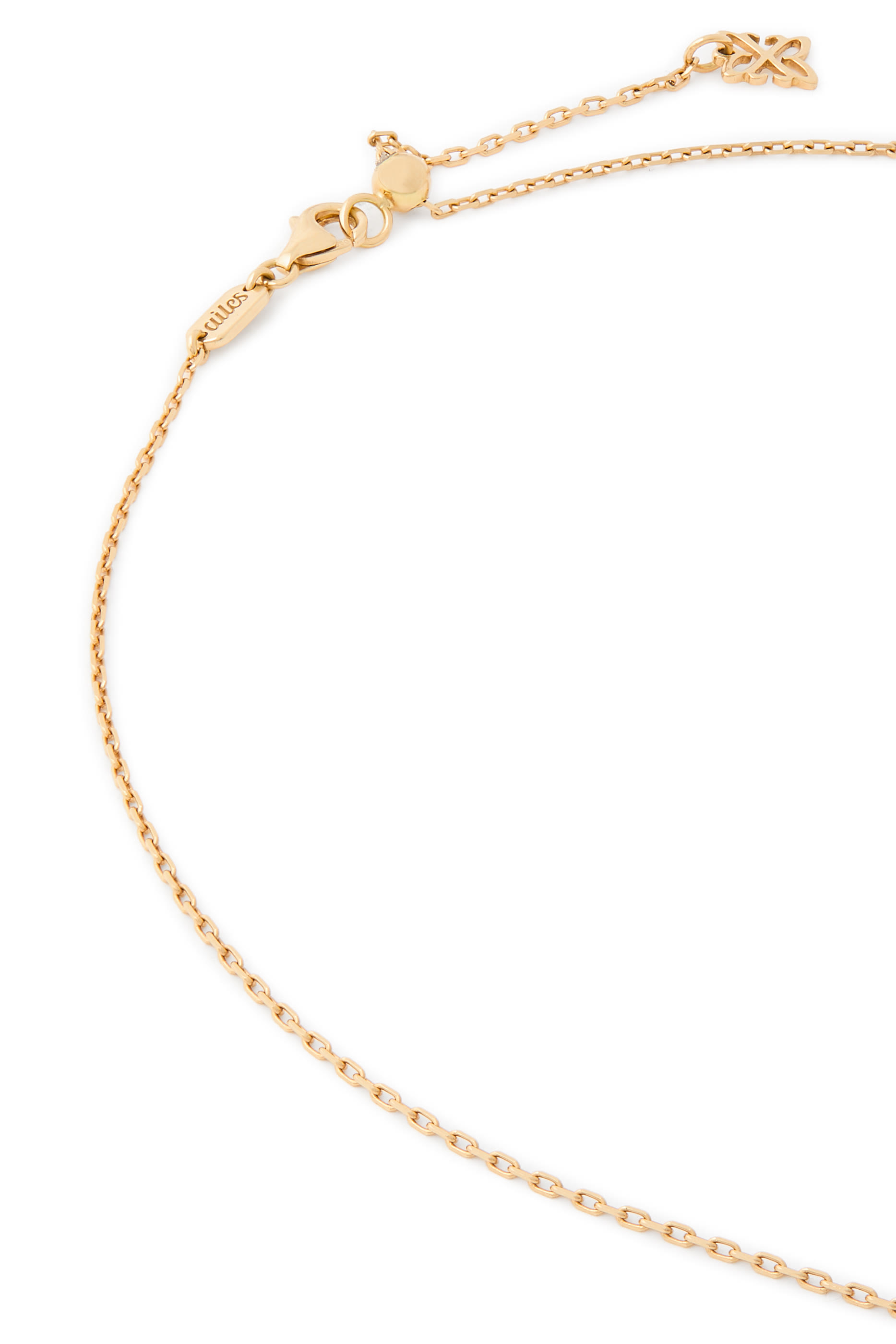 Letter 'H' Tennis Racket Necklace, 18k Yellow Gold & Enamel, Diamonds