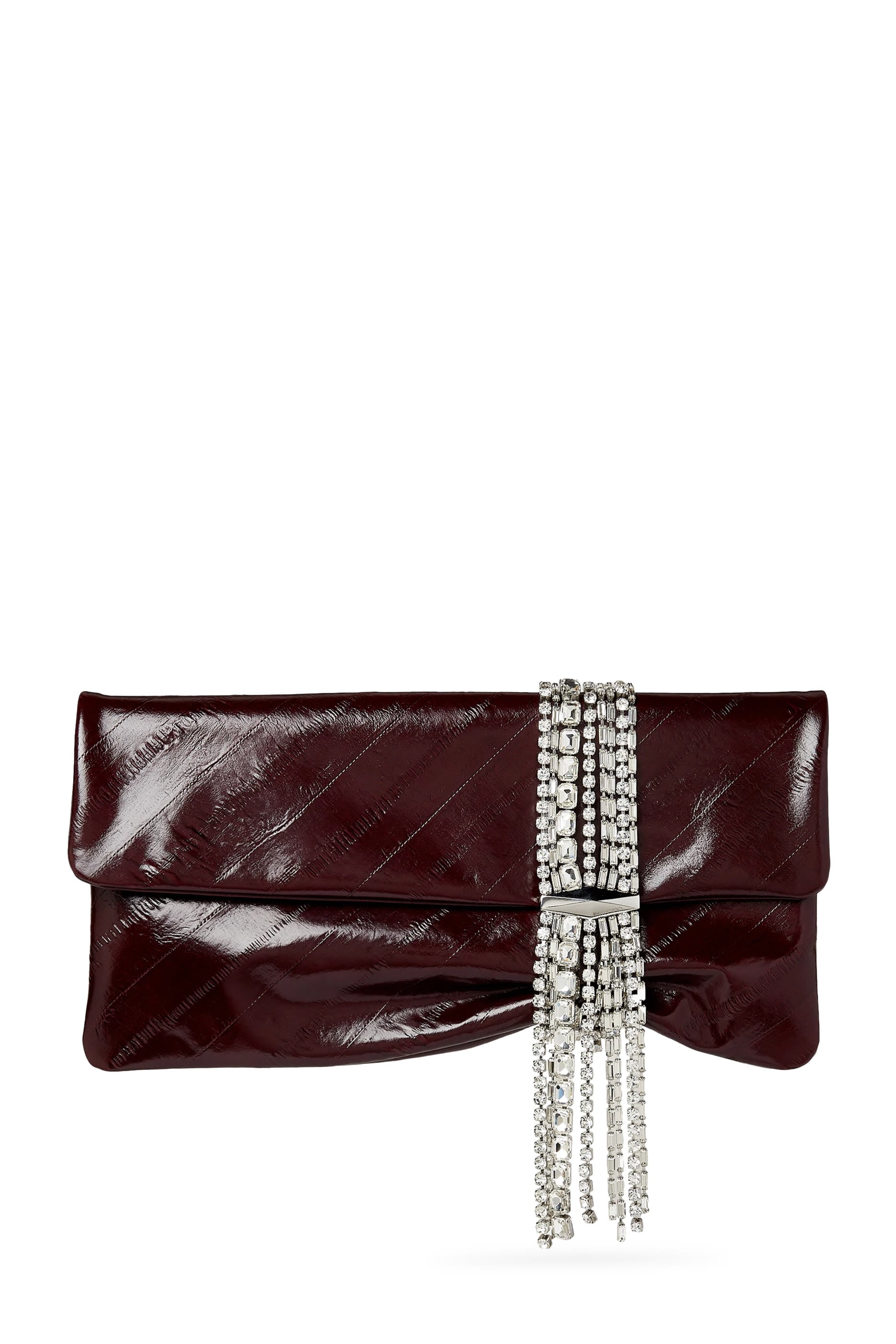 Zandra Vintage Metallic Leather Clutch Bag