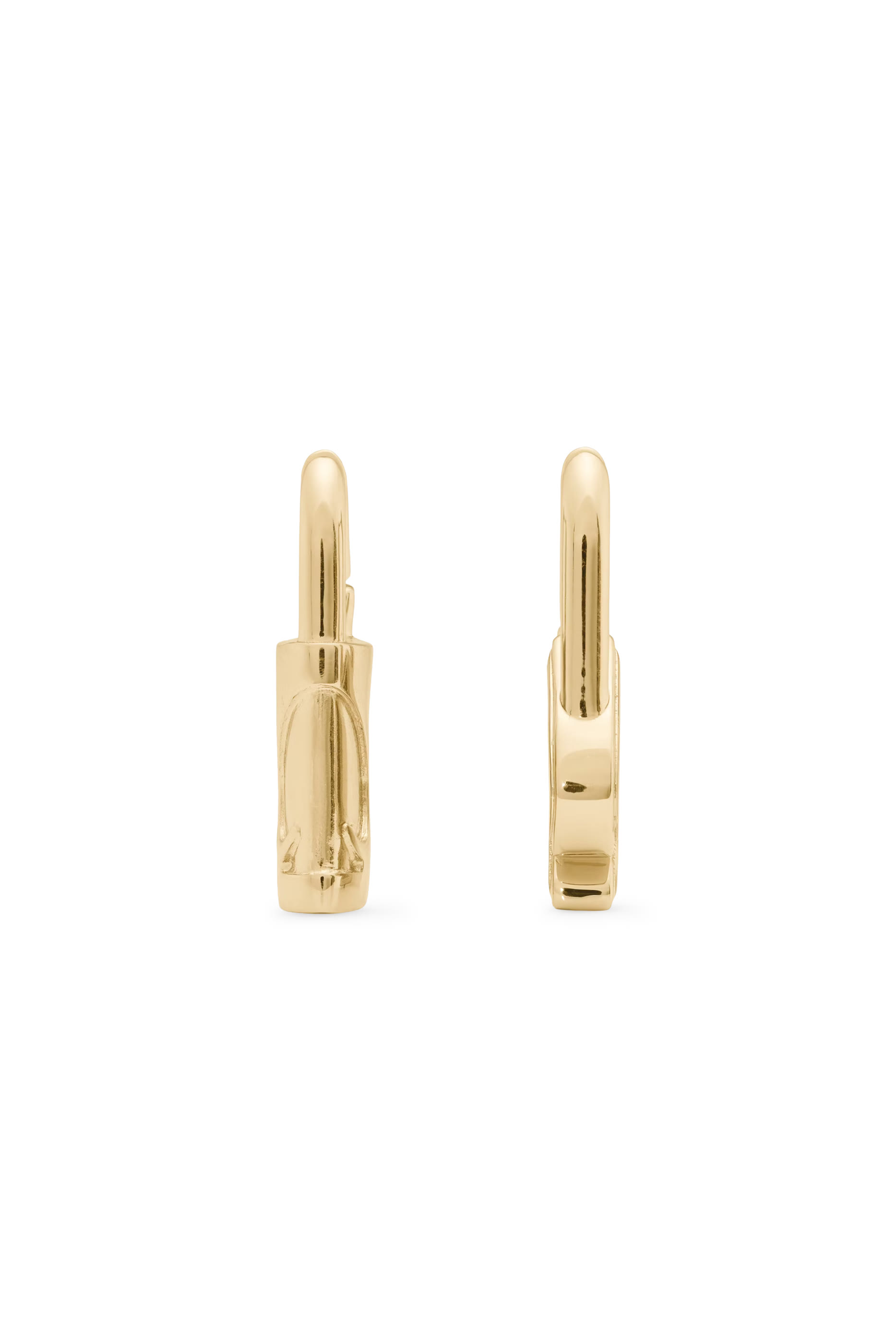Spade Lock Asymmetrical Huggies, Plated Metal & Stainless Steel Posts