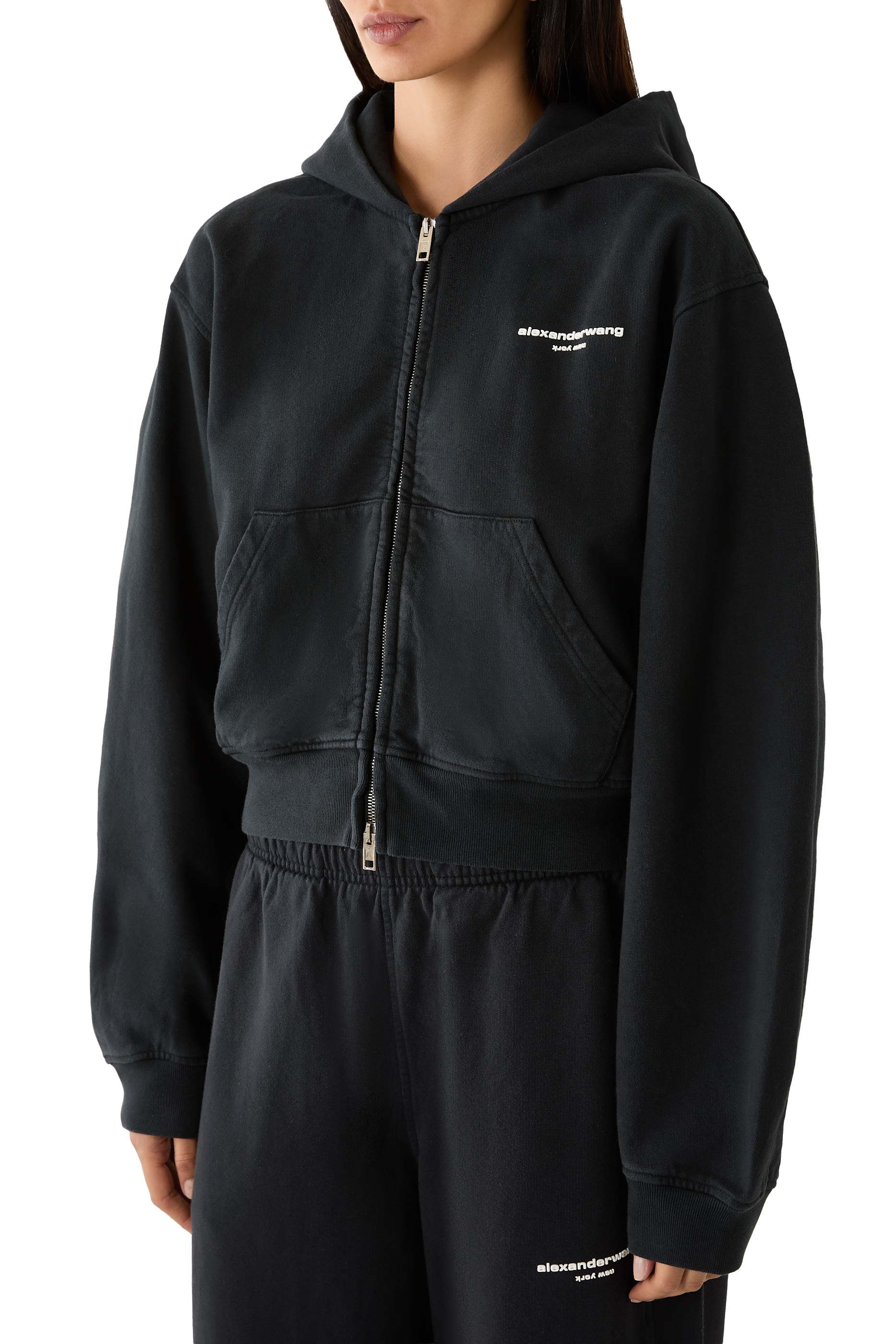 Logo Print Zip-Up Hoodie