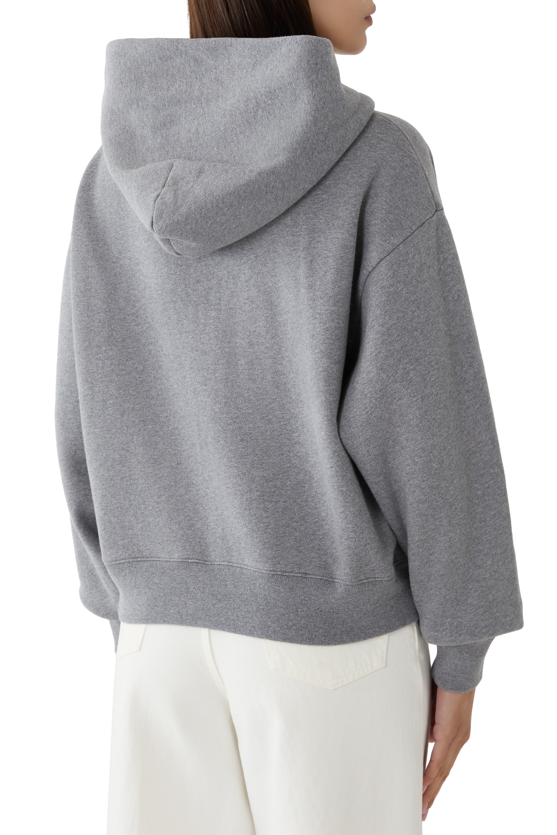 Serif Logo Embroidered Zip Hoodie