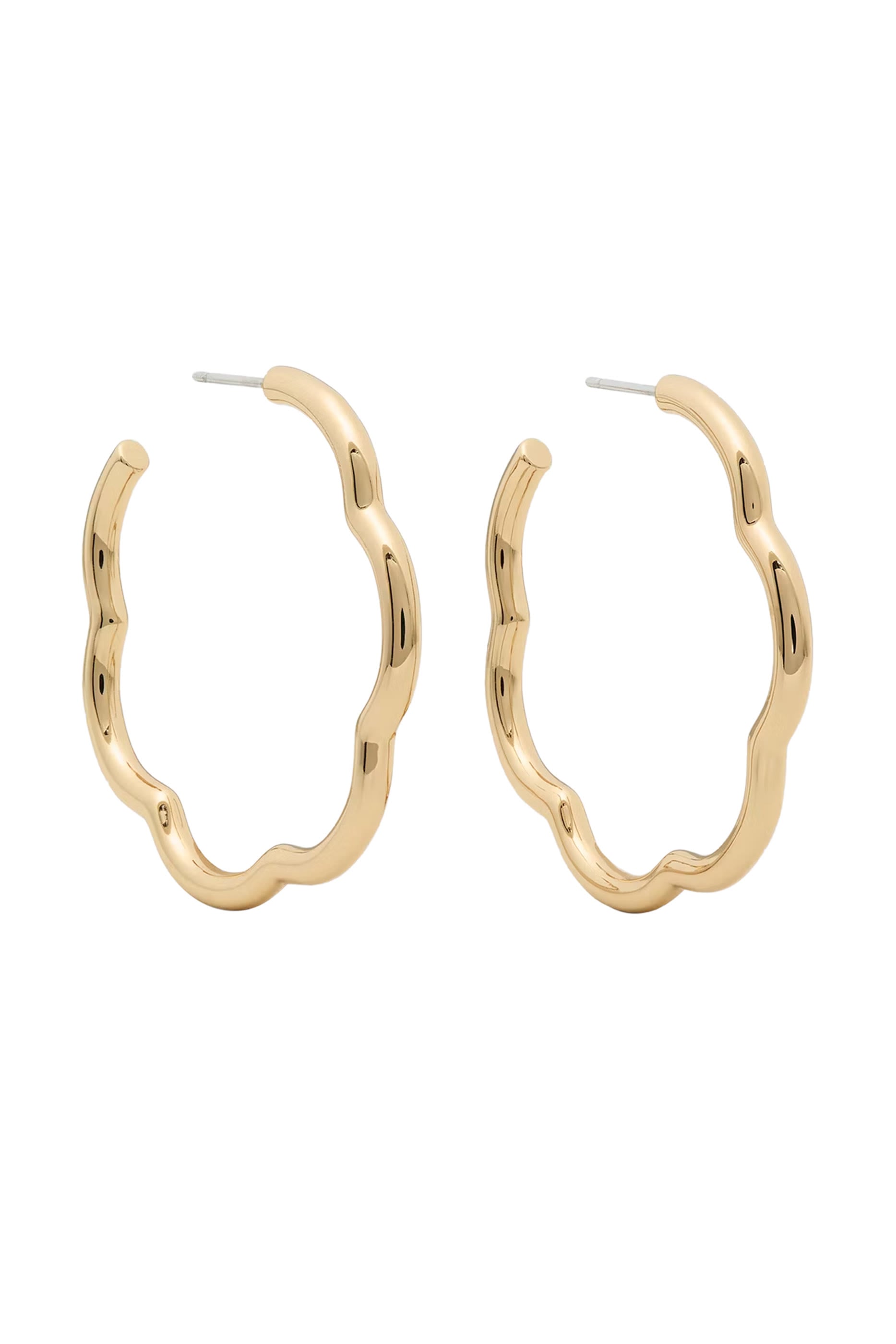 Wave Hoops Earrings, Stainless Steel