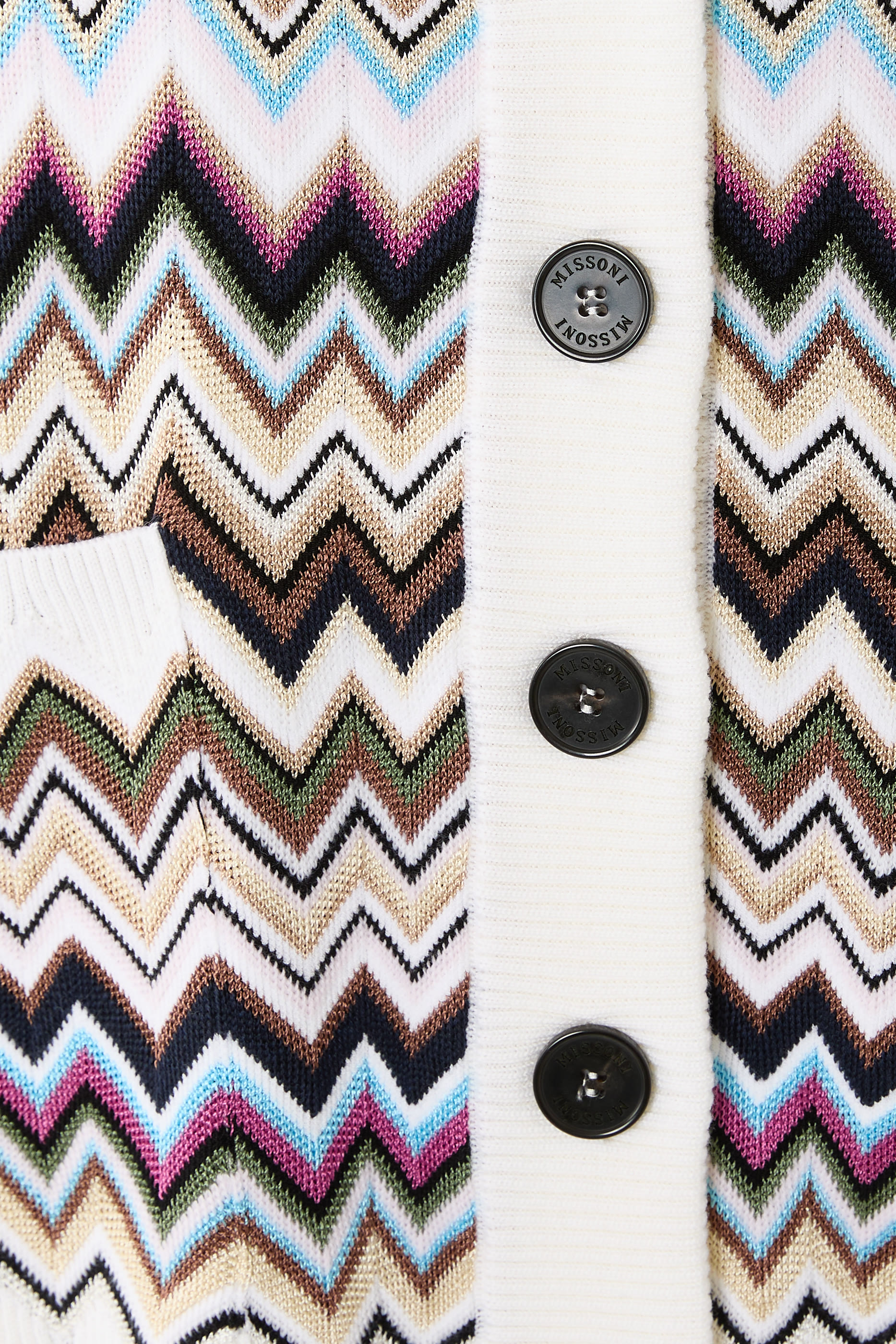  Chevron Buttoned Cardigan
