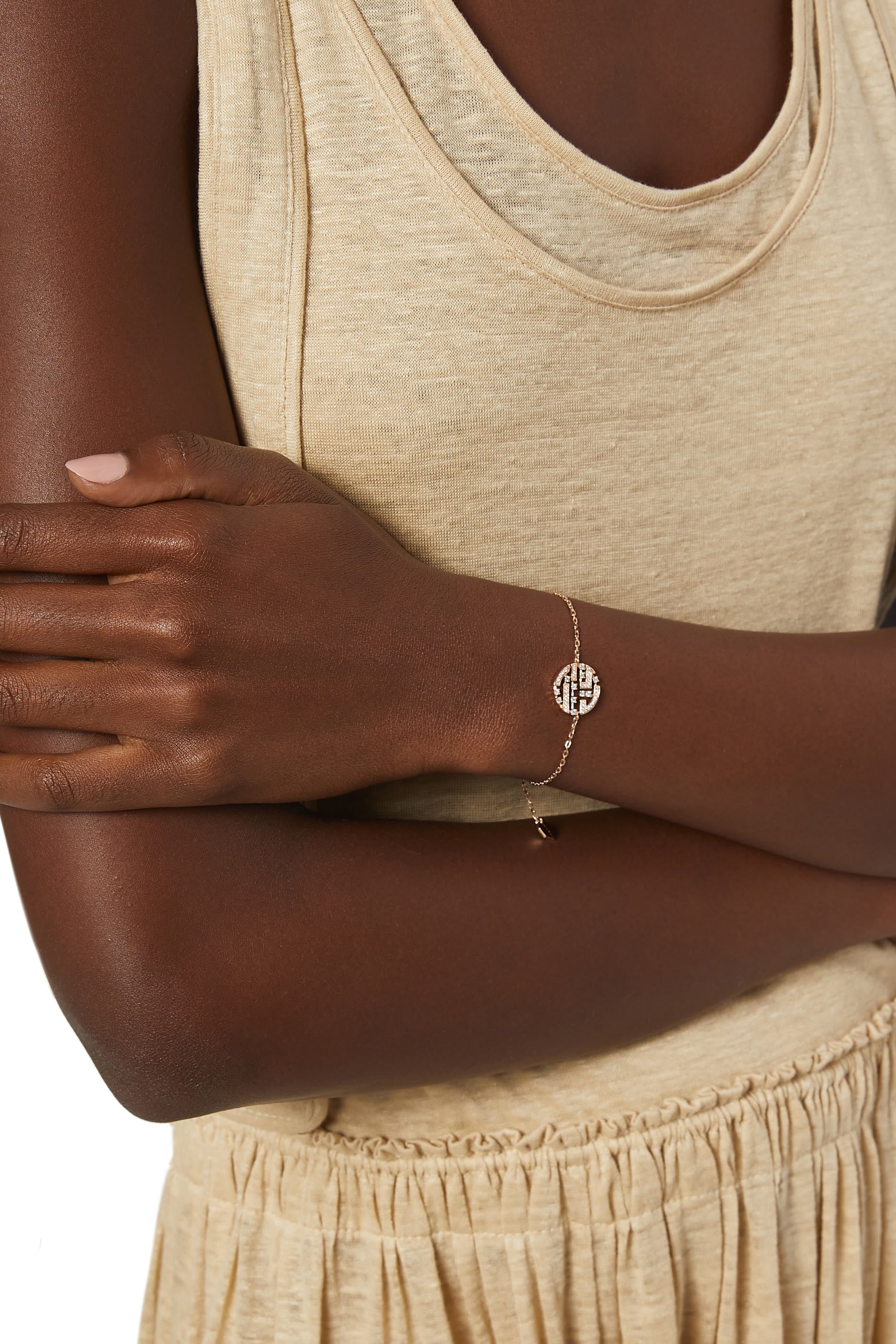 Avenues Luxe Chain Bracelet, 18k Rose Gold with Diamonds