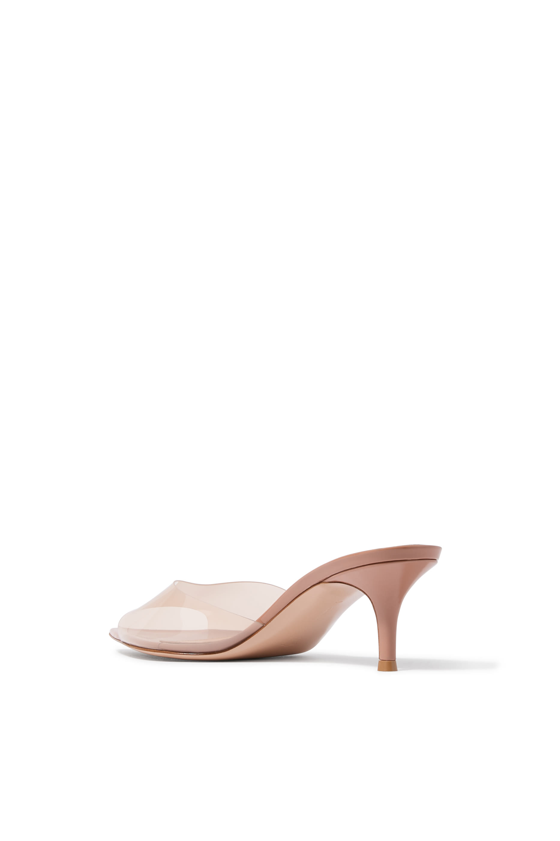 Elle 55 Mules in Plexi and Leather