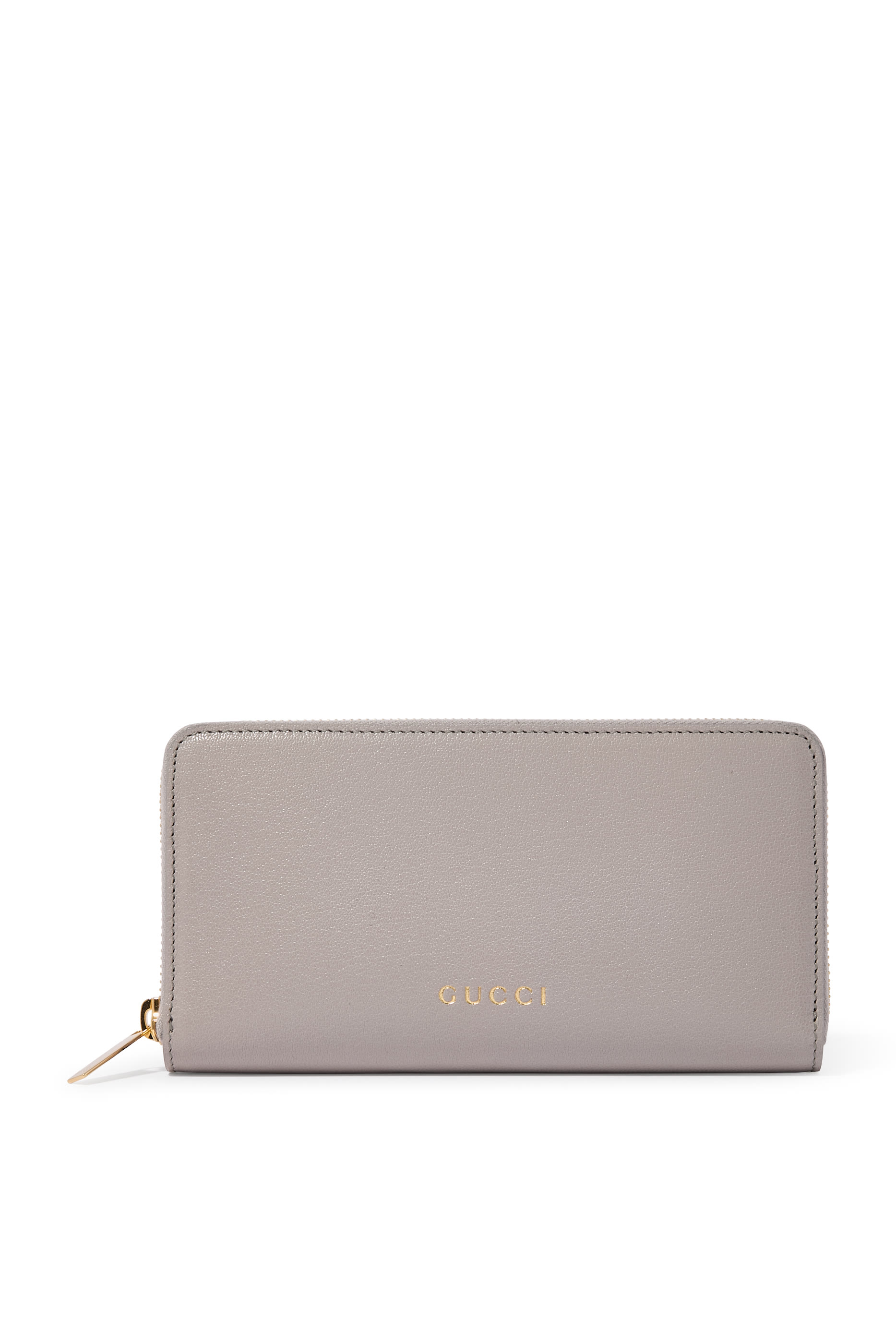 Zip Around Wallet with Logo Lettering