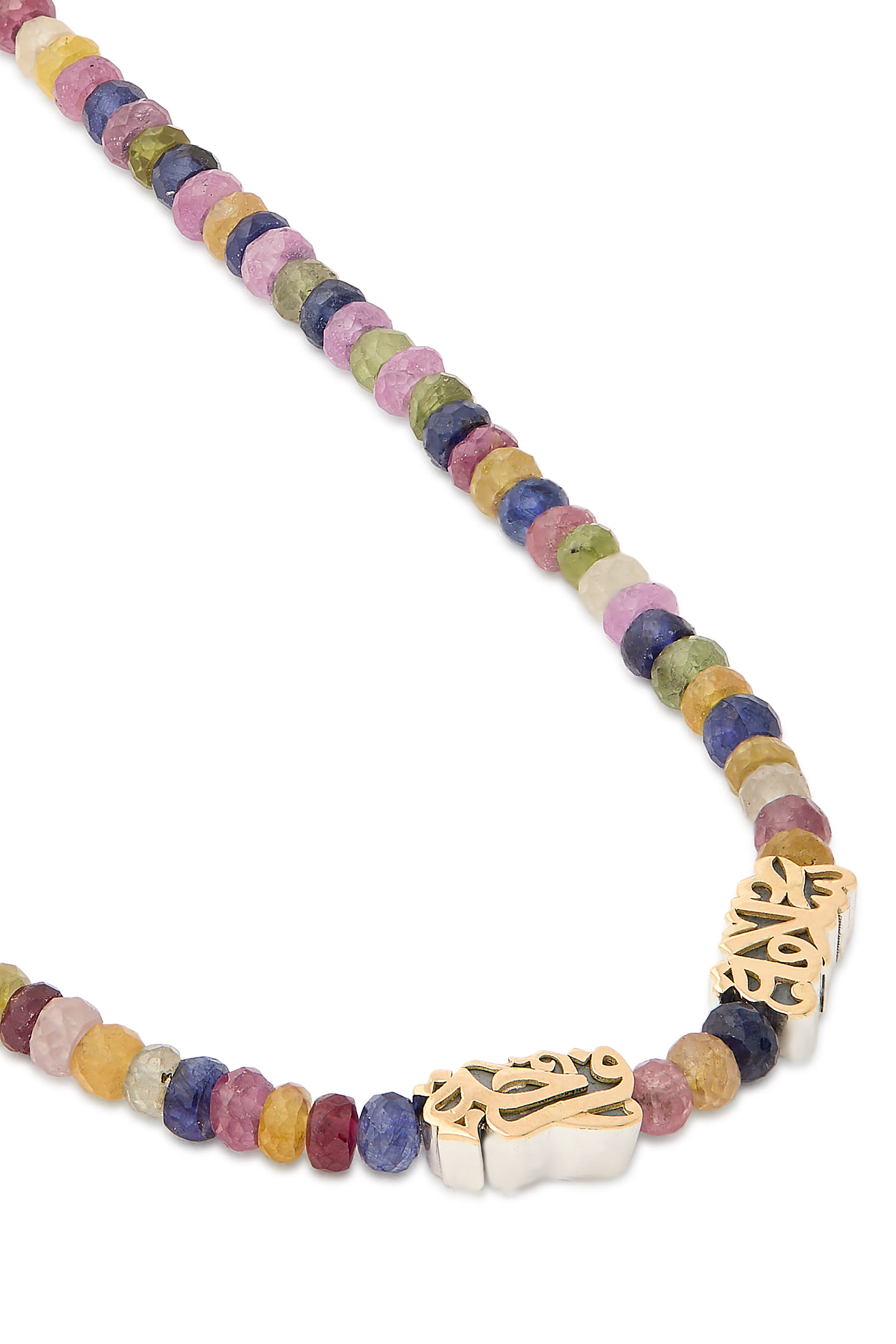  Happiness Wrap-Around Bracelet, 18K Yellow Gold with Sterling Silver & Sapphire 