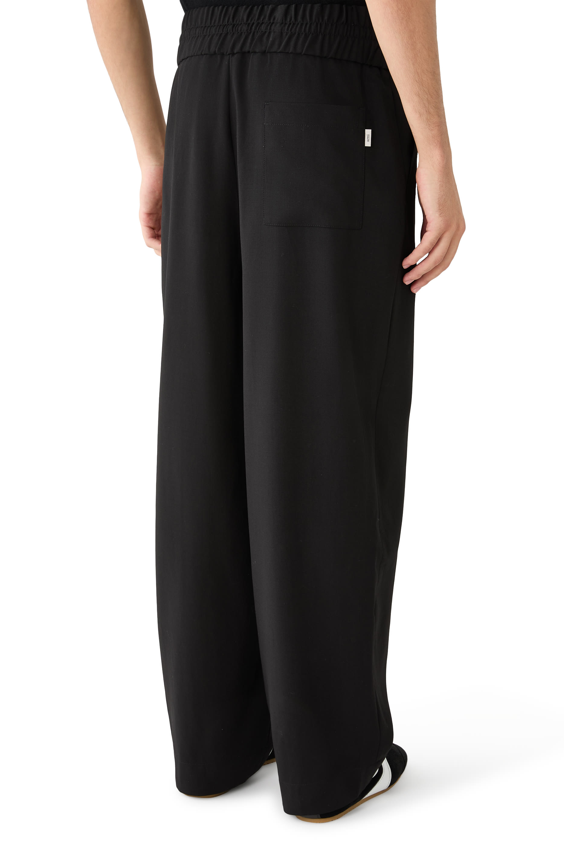 Elasticated-Waist Wool Trousers