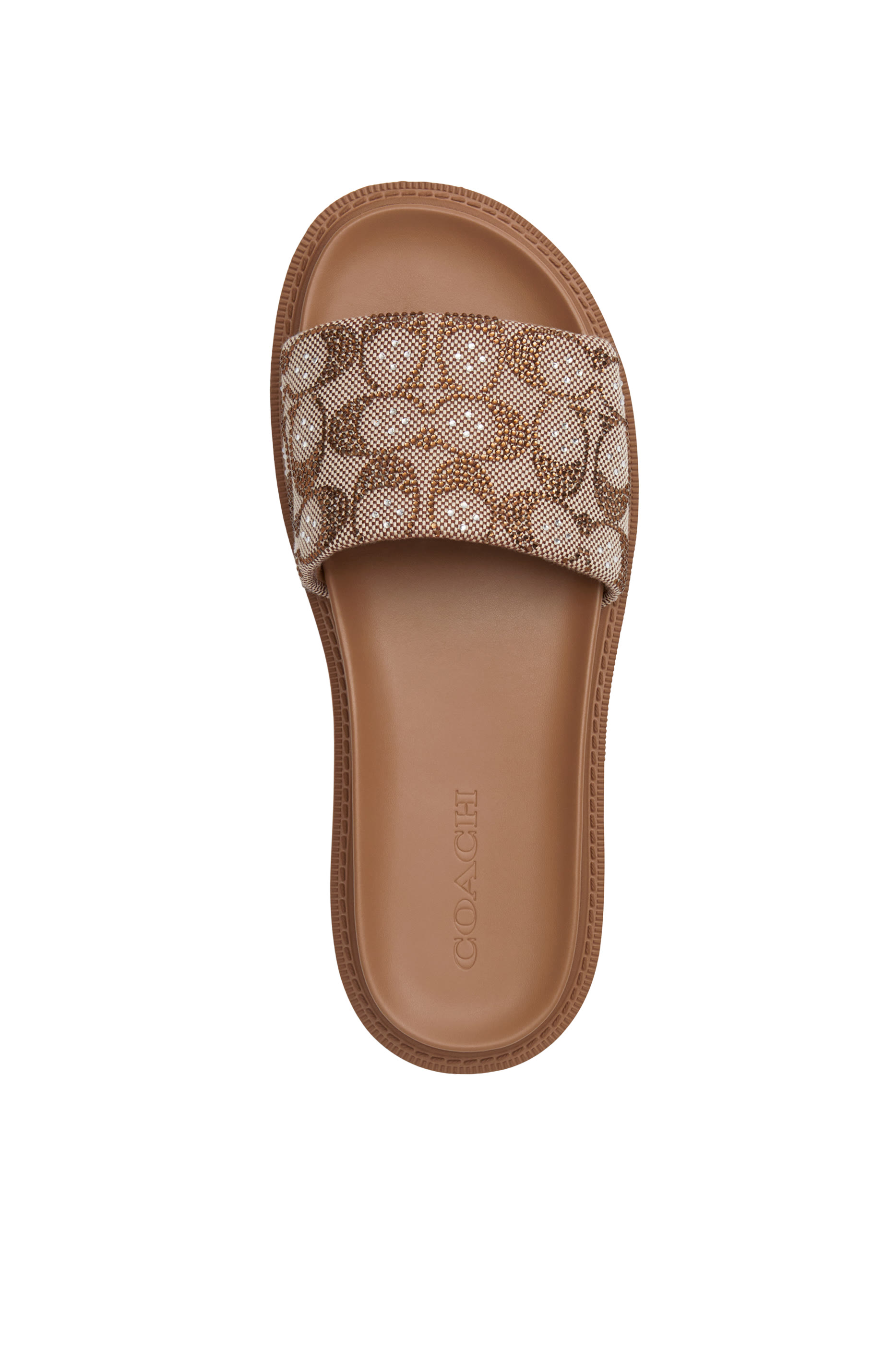  Brynn Slide Sandals in Crystal Signature Jacquard