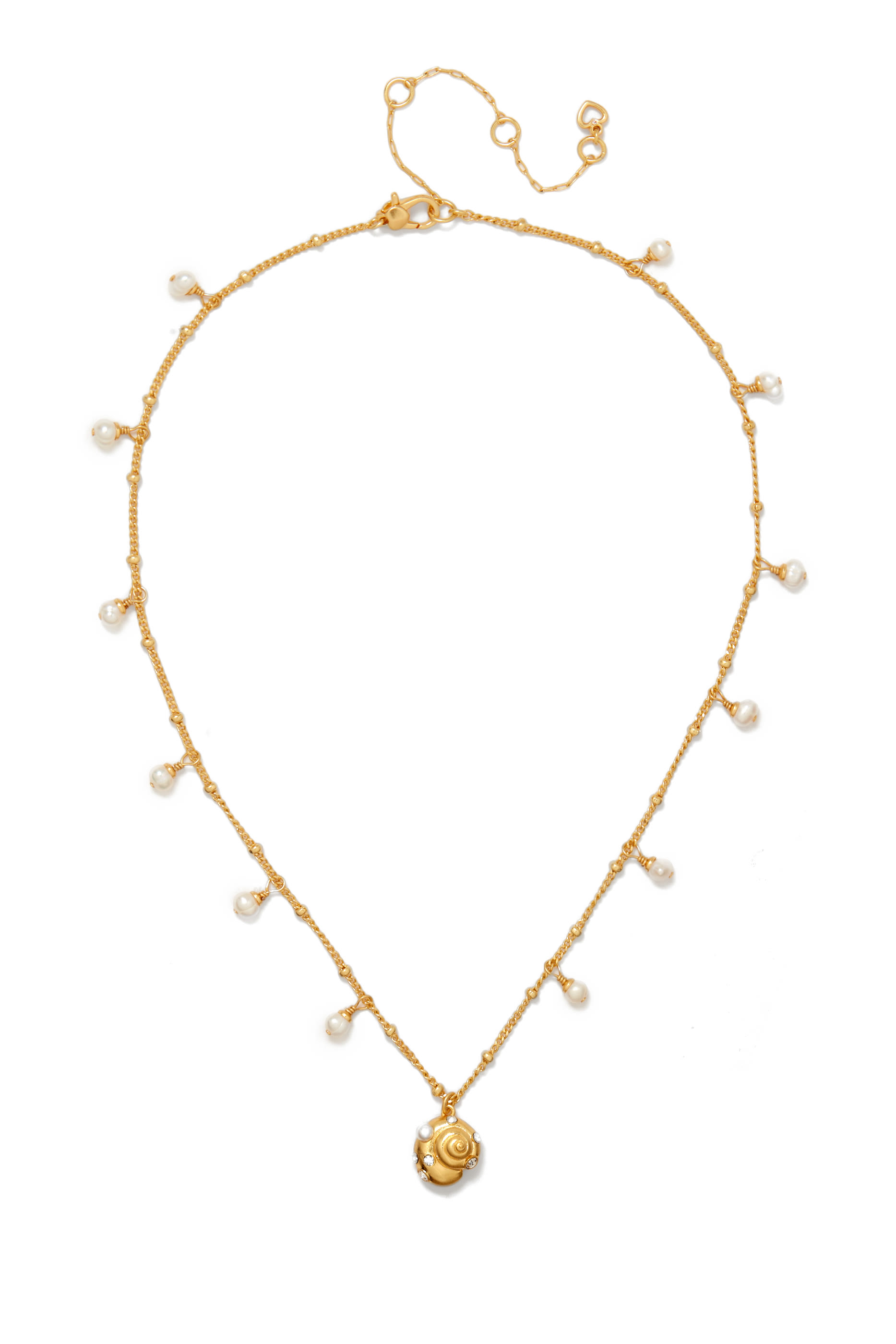 Beachside Scatter Pendant, Plated Metal, Cubic Zirconia & Freshwater Pearl