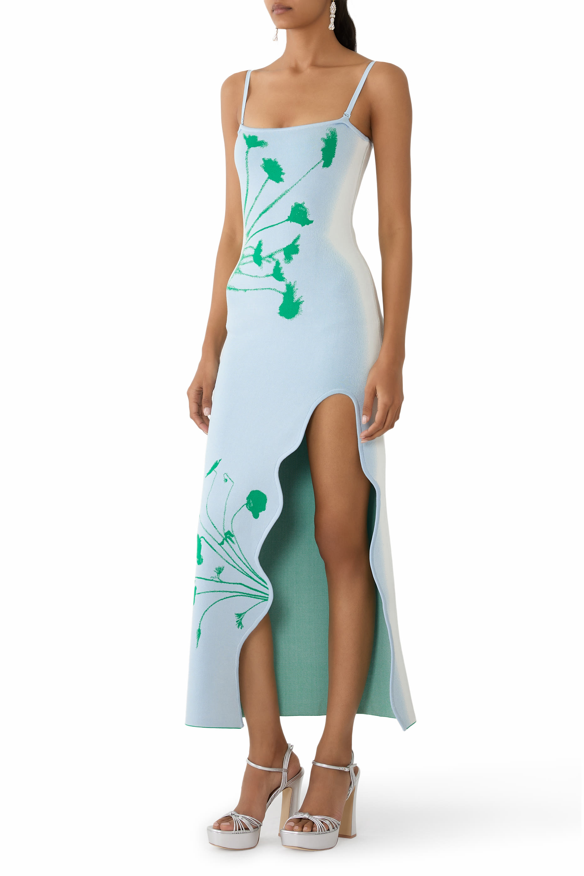 Iris Flower Print Maxi Tank Dress 