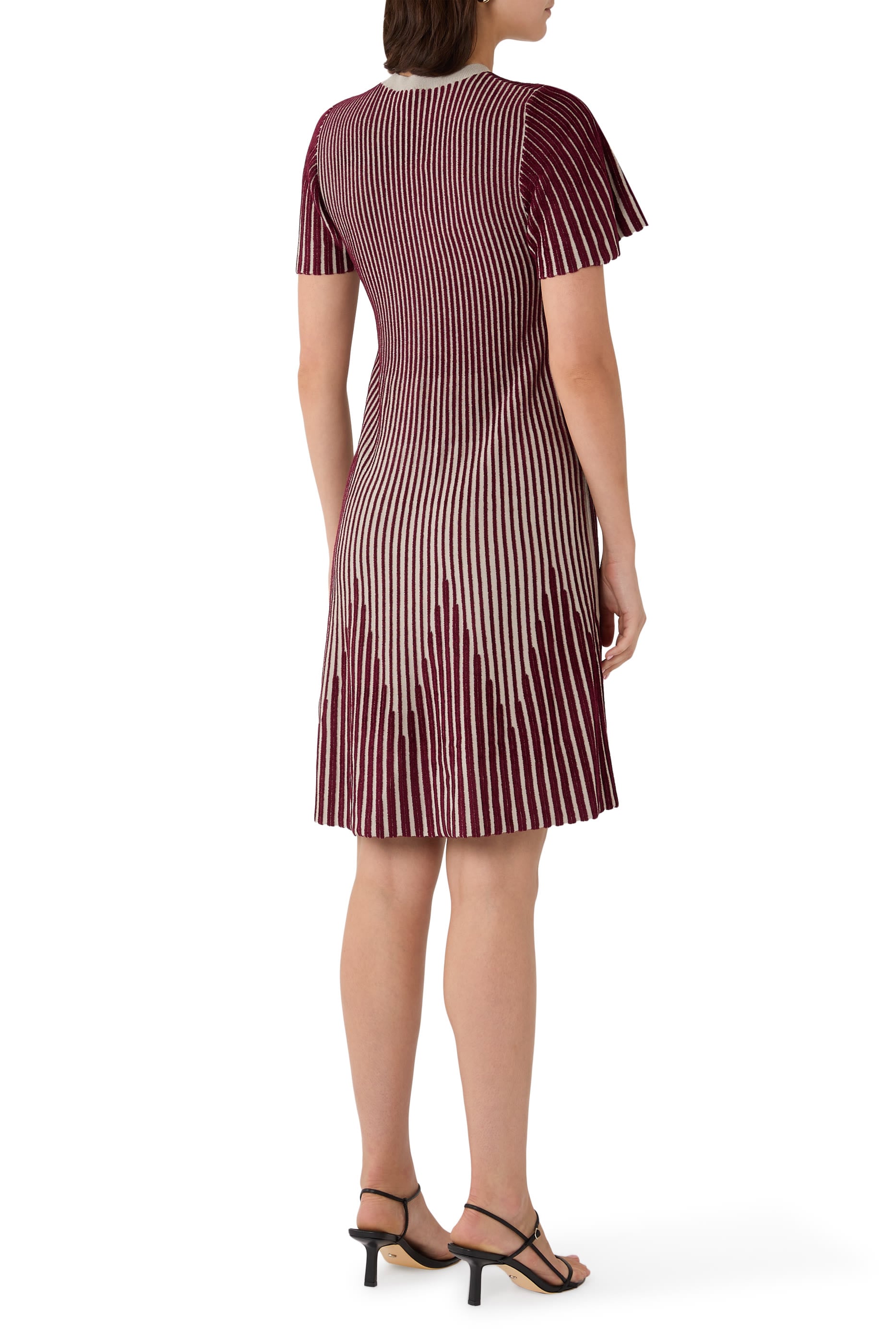 Striped Ottoman Knit Midi Dress