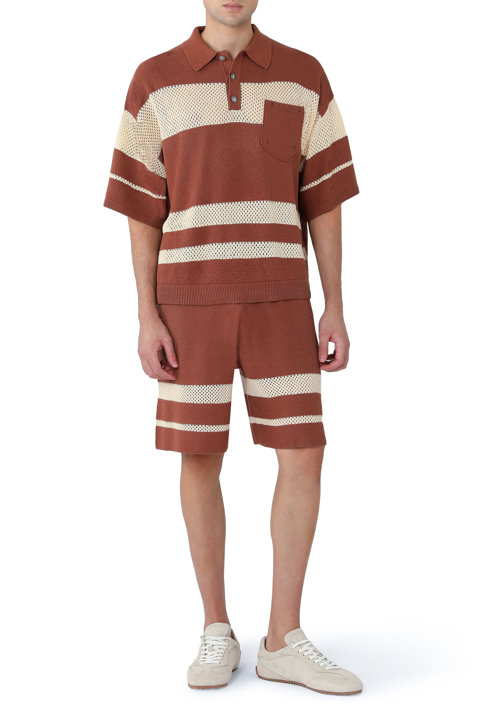  Palm Type Loose Knit Polo Shirt