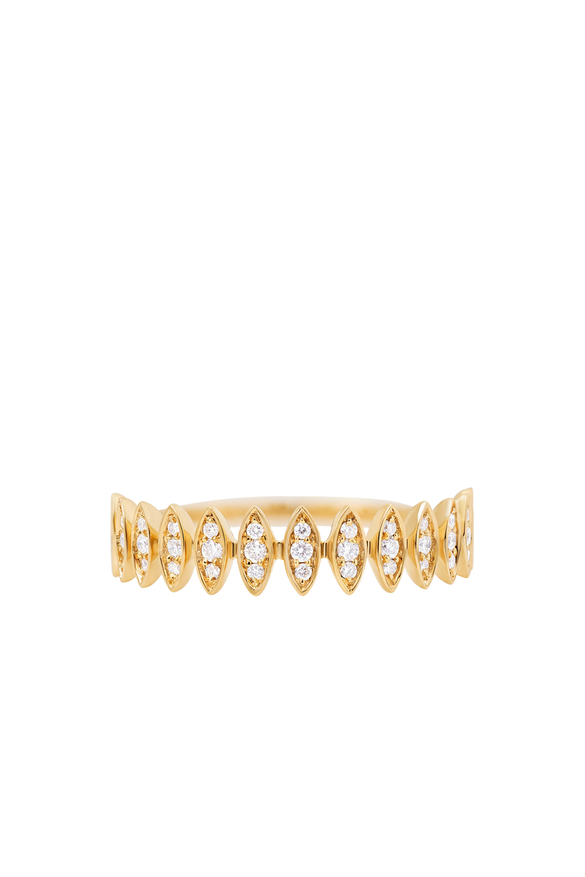 Barq Marquise Yellow Gold Diamond Small Ring, 18K Yellow Gold & Brilliant Diamonds