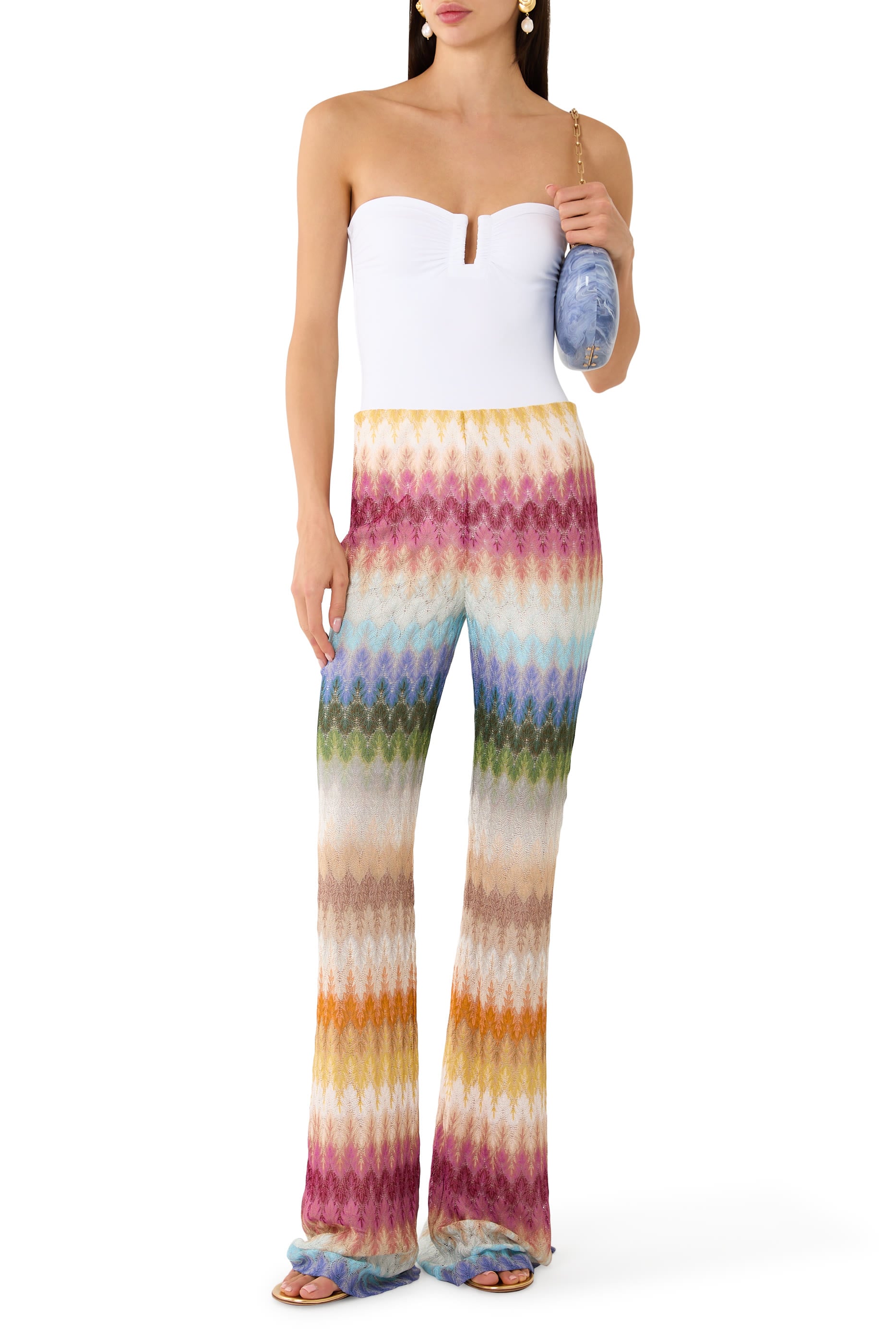 Chevron Rachel Flared Pants