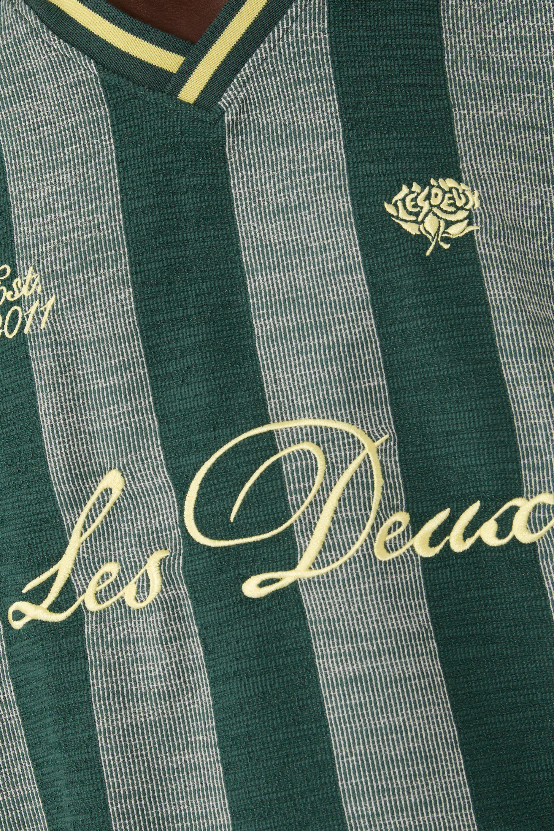 Stripe Jacquard Football Jersey T-Shirt 