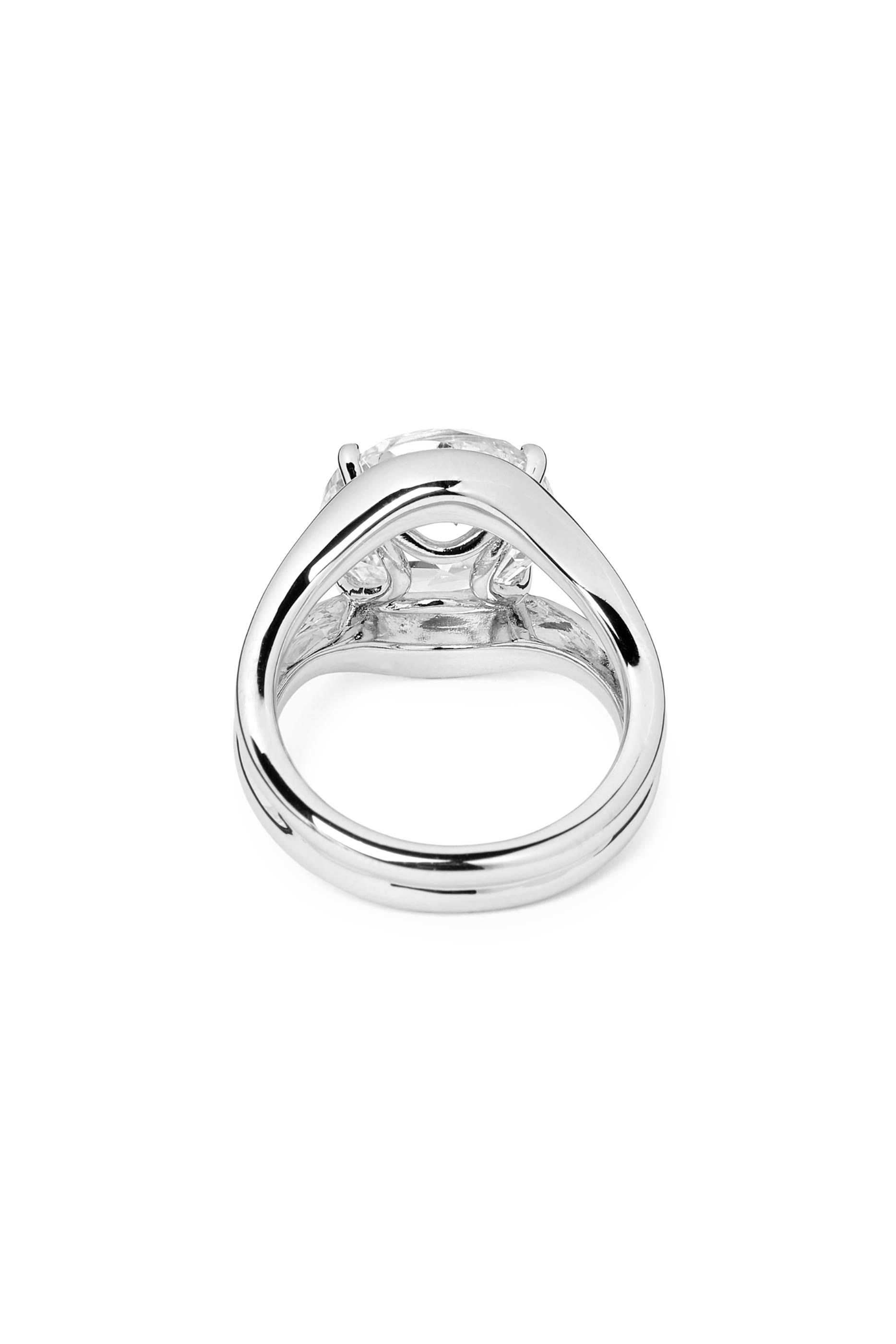 Opulence Rose Cut Signet Ring, Plated Metal & Cubic Zirconia