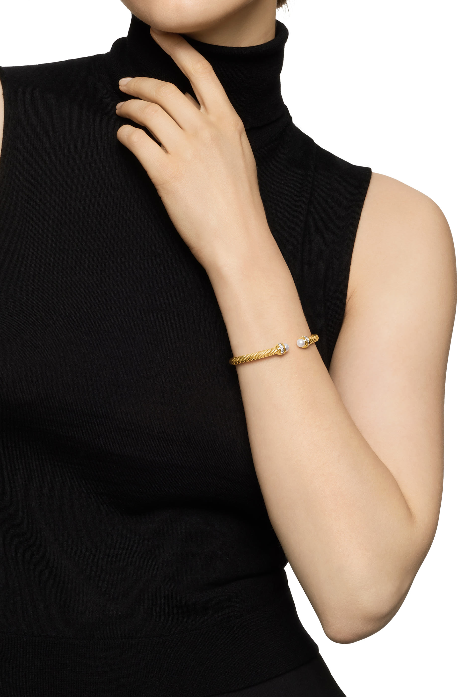 18K Yellow Gold, Pearls & Diamonds Classic Cablespira® Bracelet