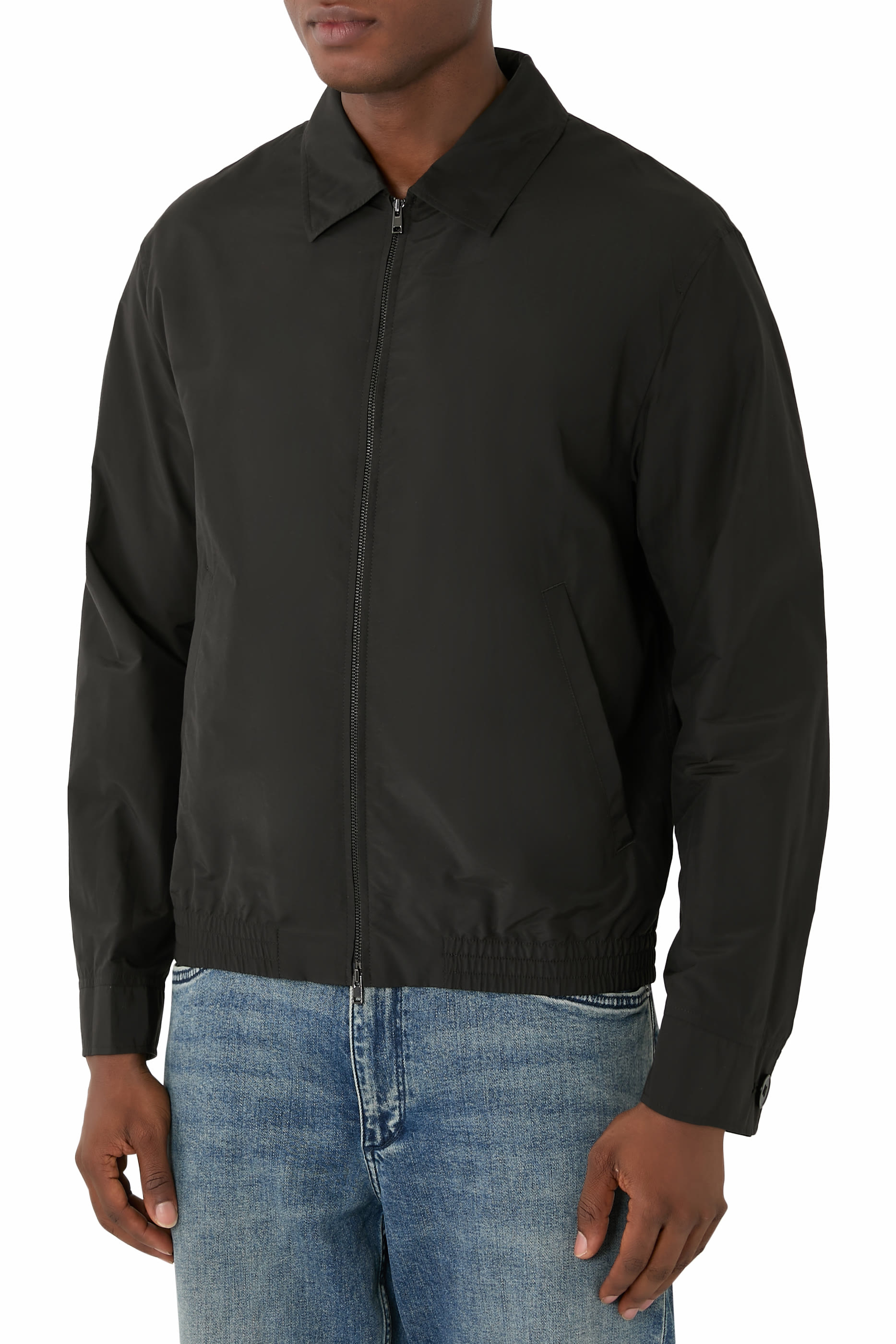 Blouson Zip Jacket in Cotton-Blend