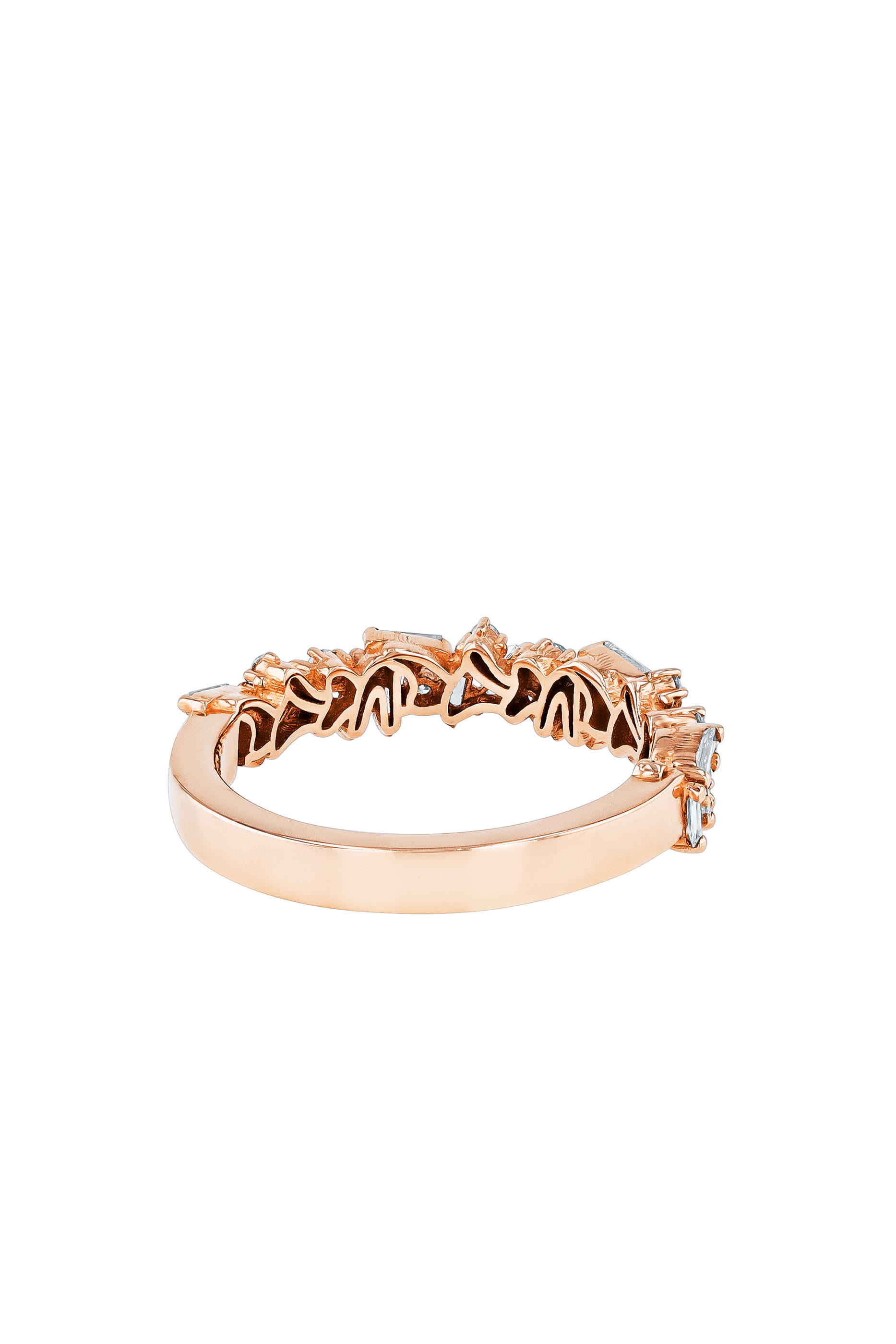 Classic Icon Half Band Ring, 18K Rose Gold & Diamonds