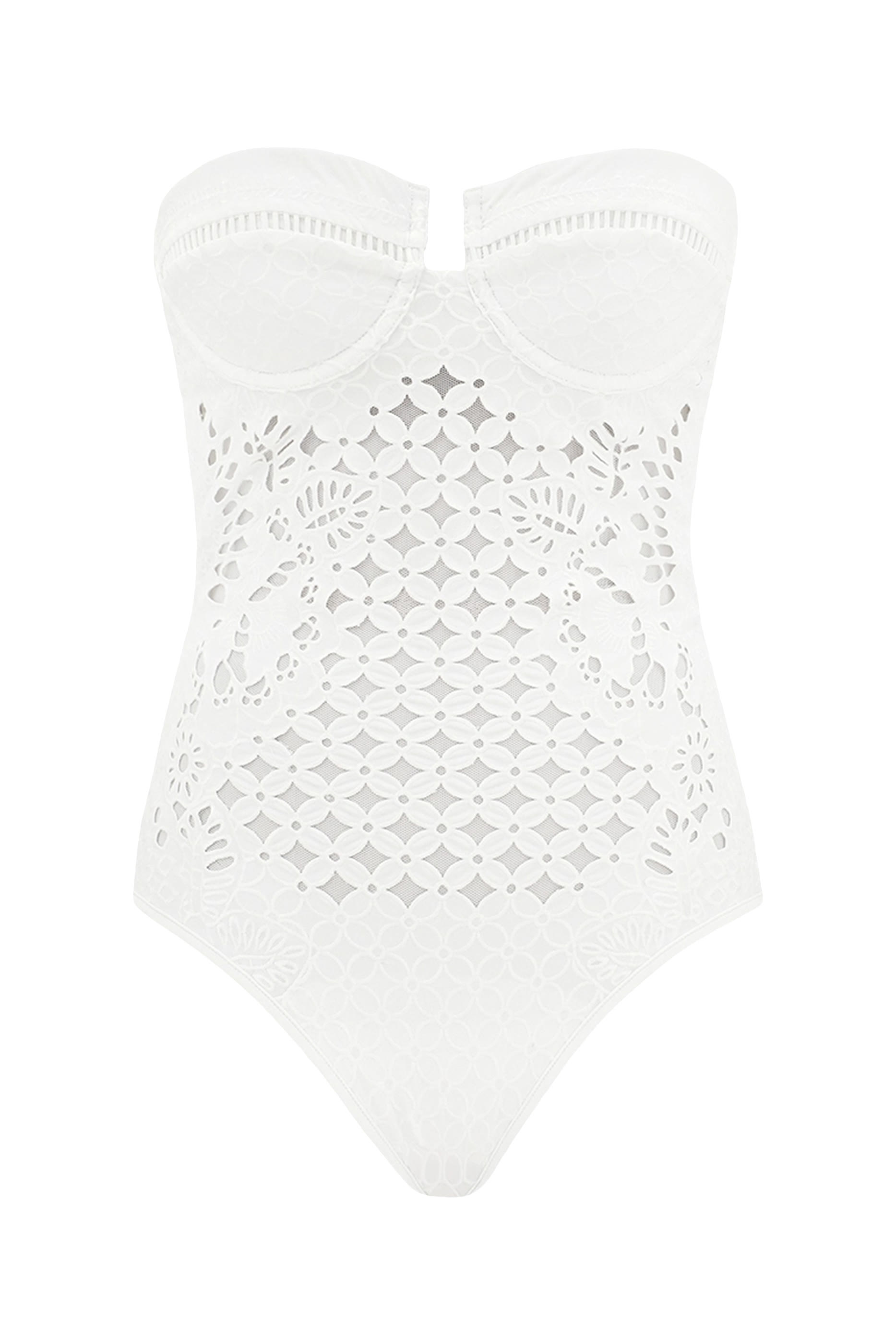 Indra Embroidery Balconette One-Piece Swimsuit