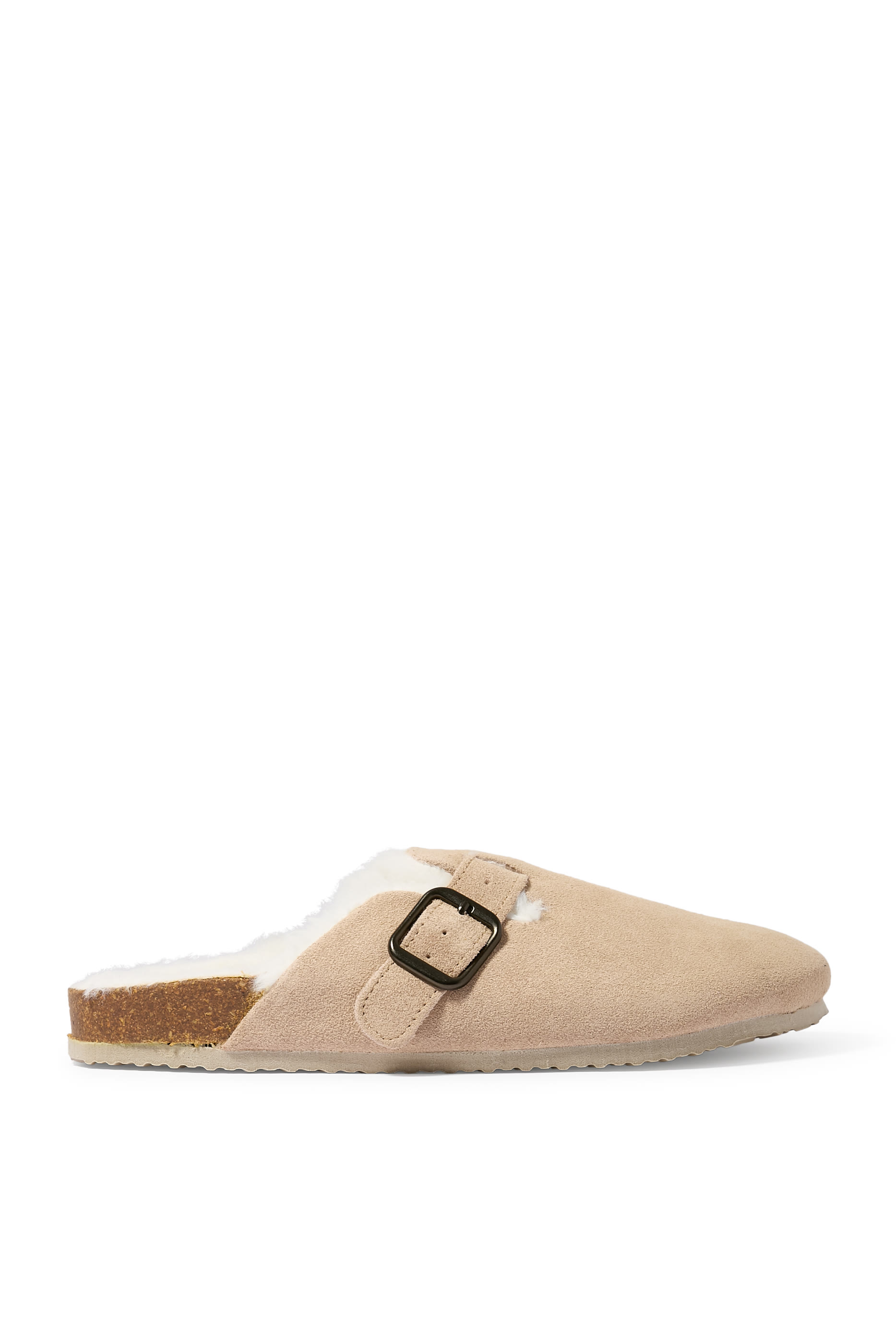 Suede Corkbed Mule Slippers 