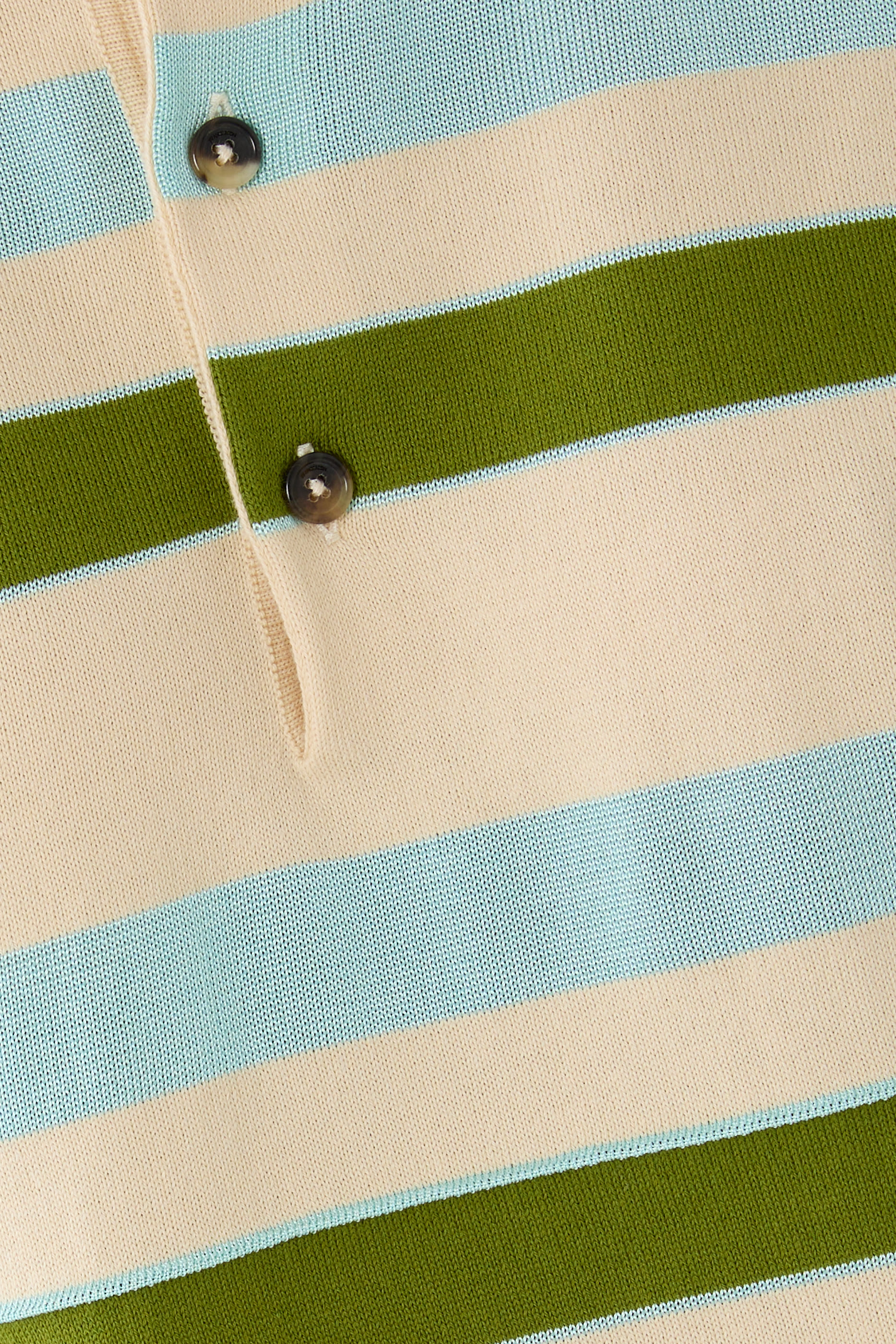Knitted Striped Rugby Polo Top