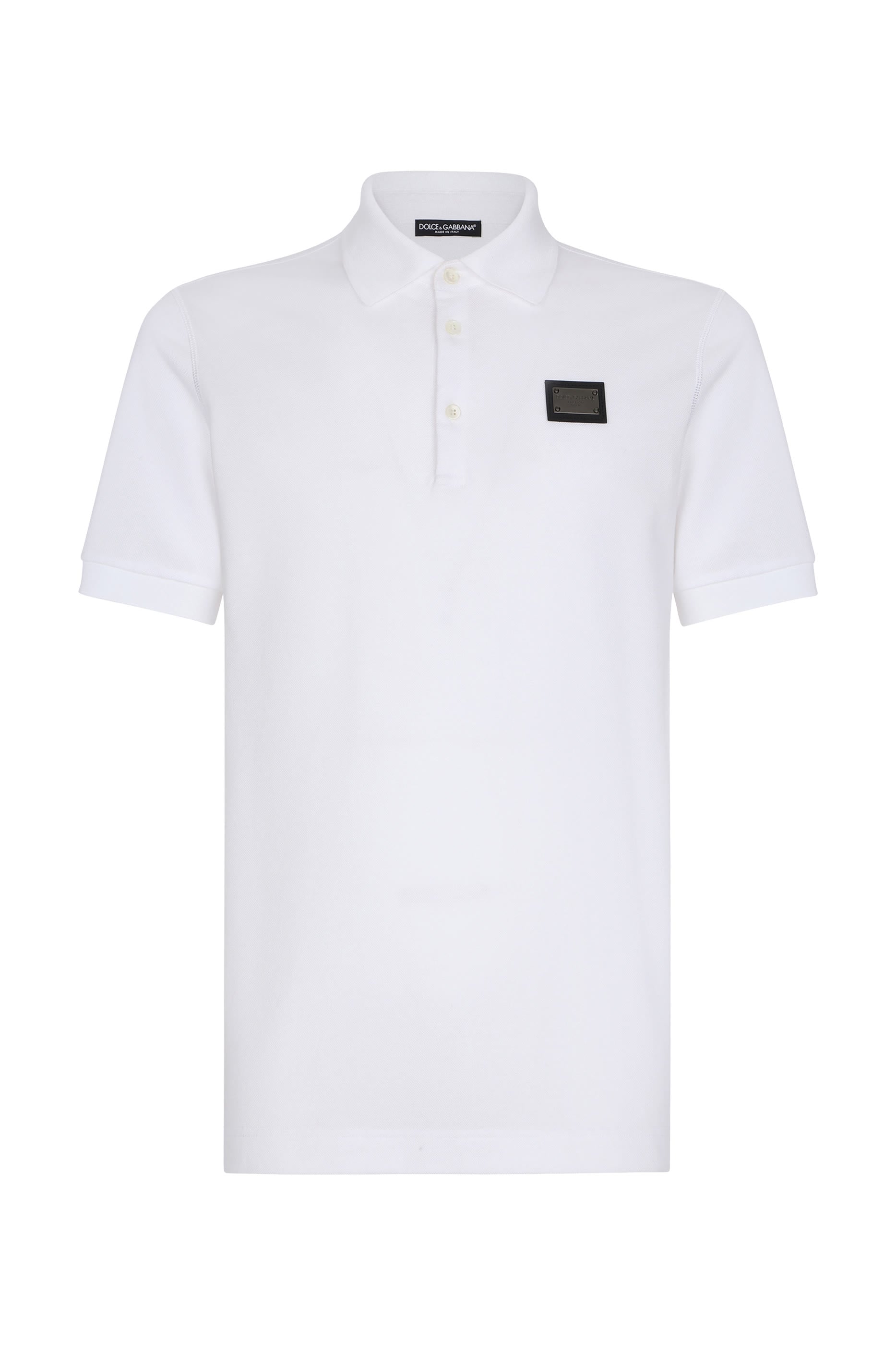 Cotton Piqué Polo-Shirt with Branded Tag