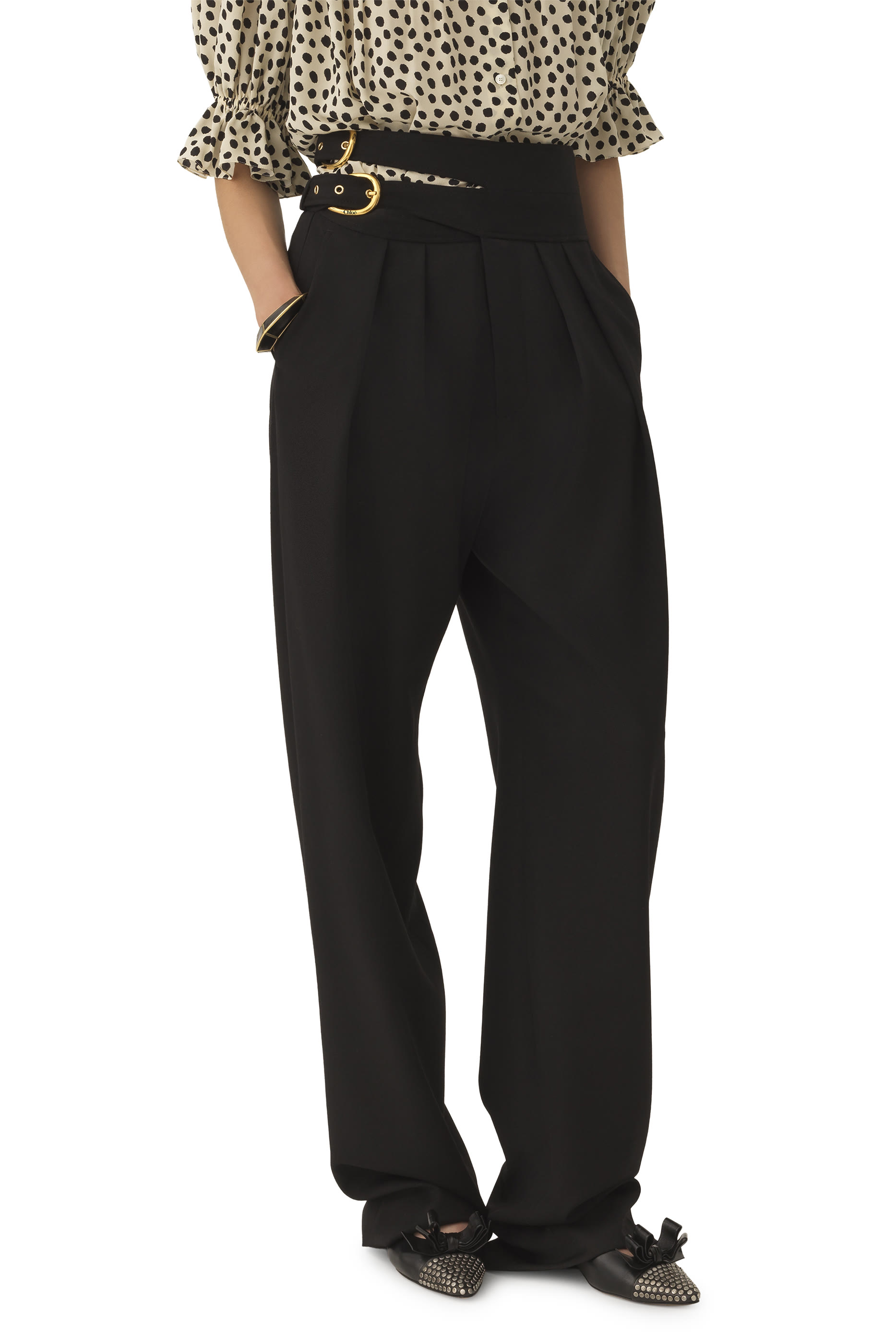 High-Rise Tailored Trousers