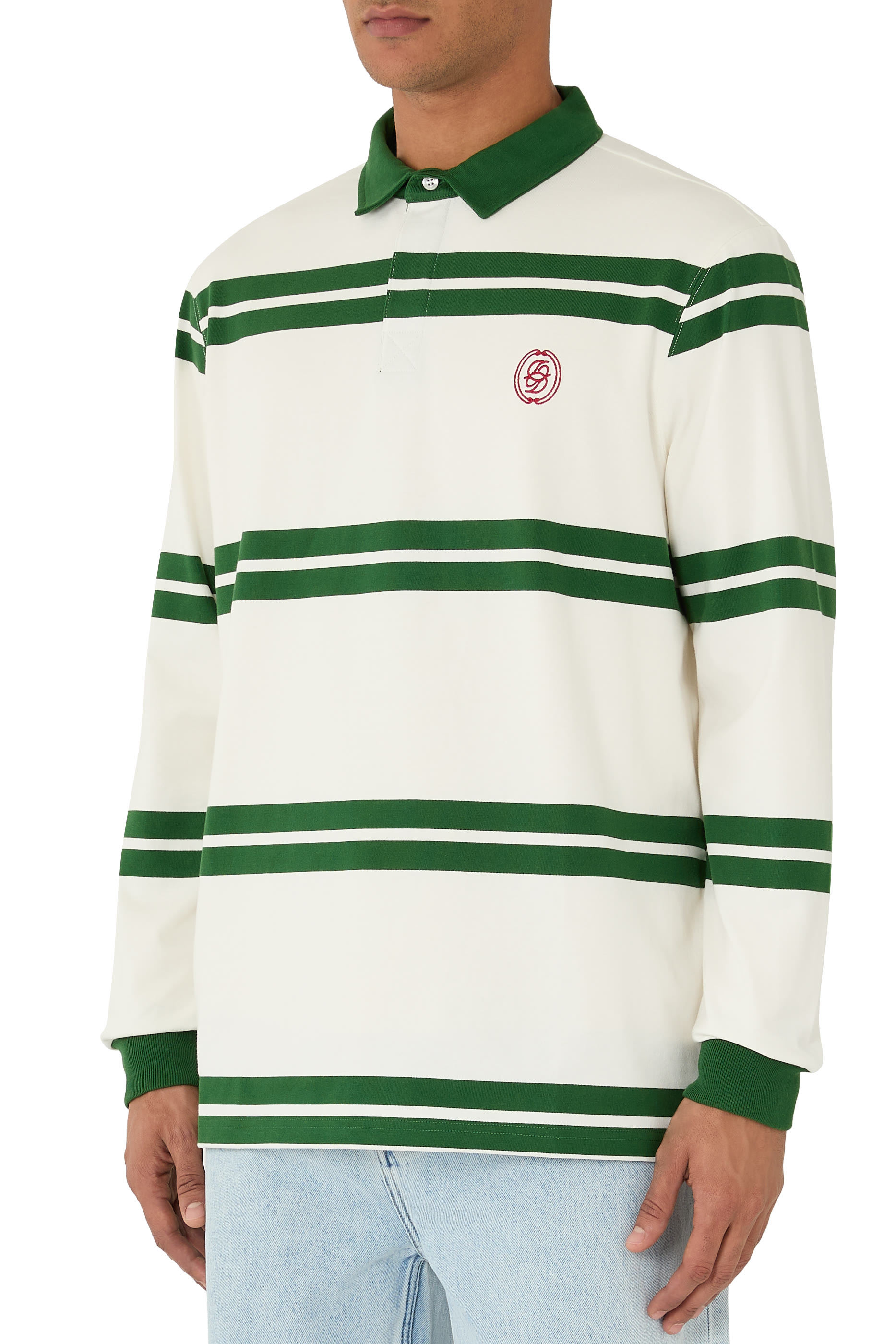D Mirror Striped Polo