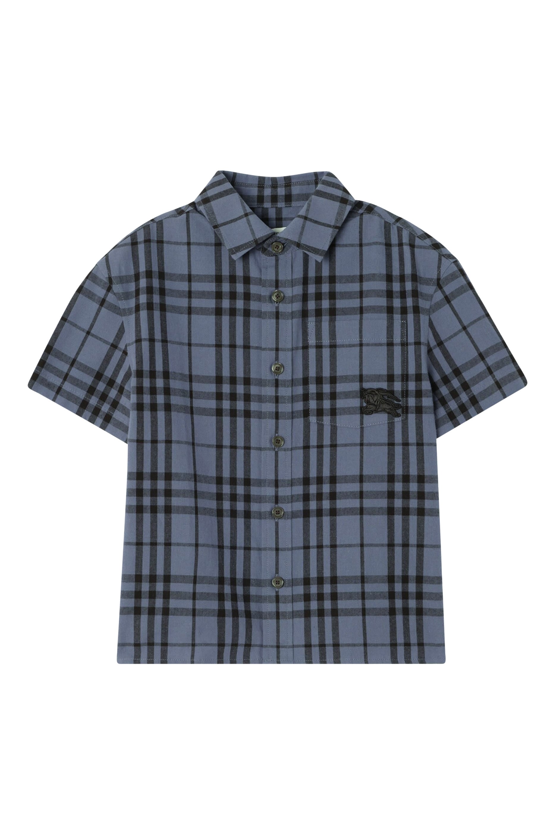 Kids Check Cotton Chambray Shirt