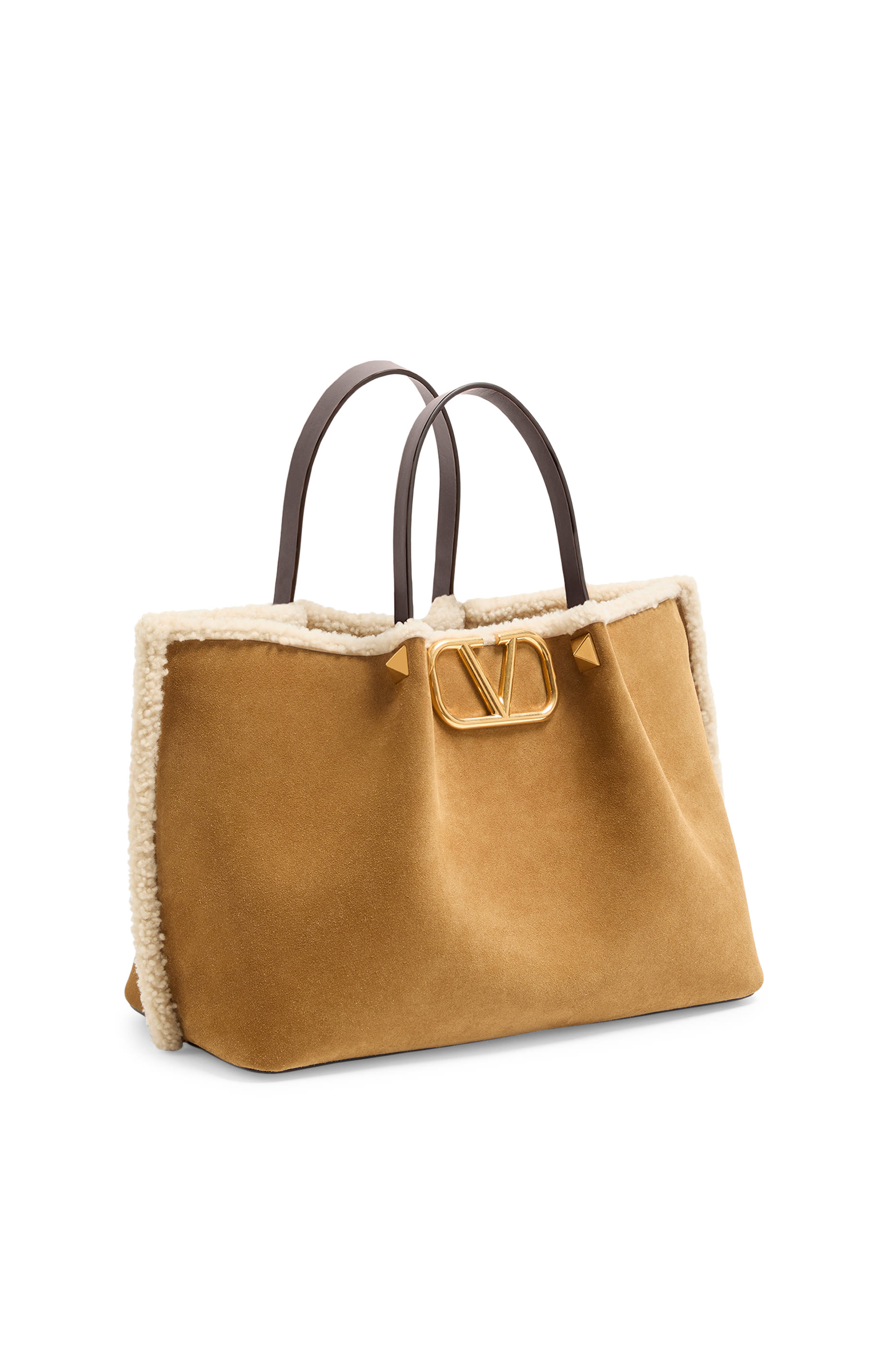 Logo Medium Suede Shopping Bag