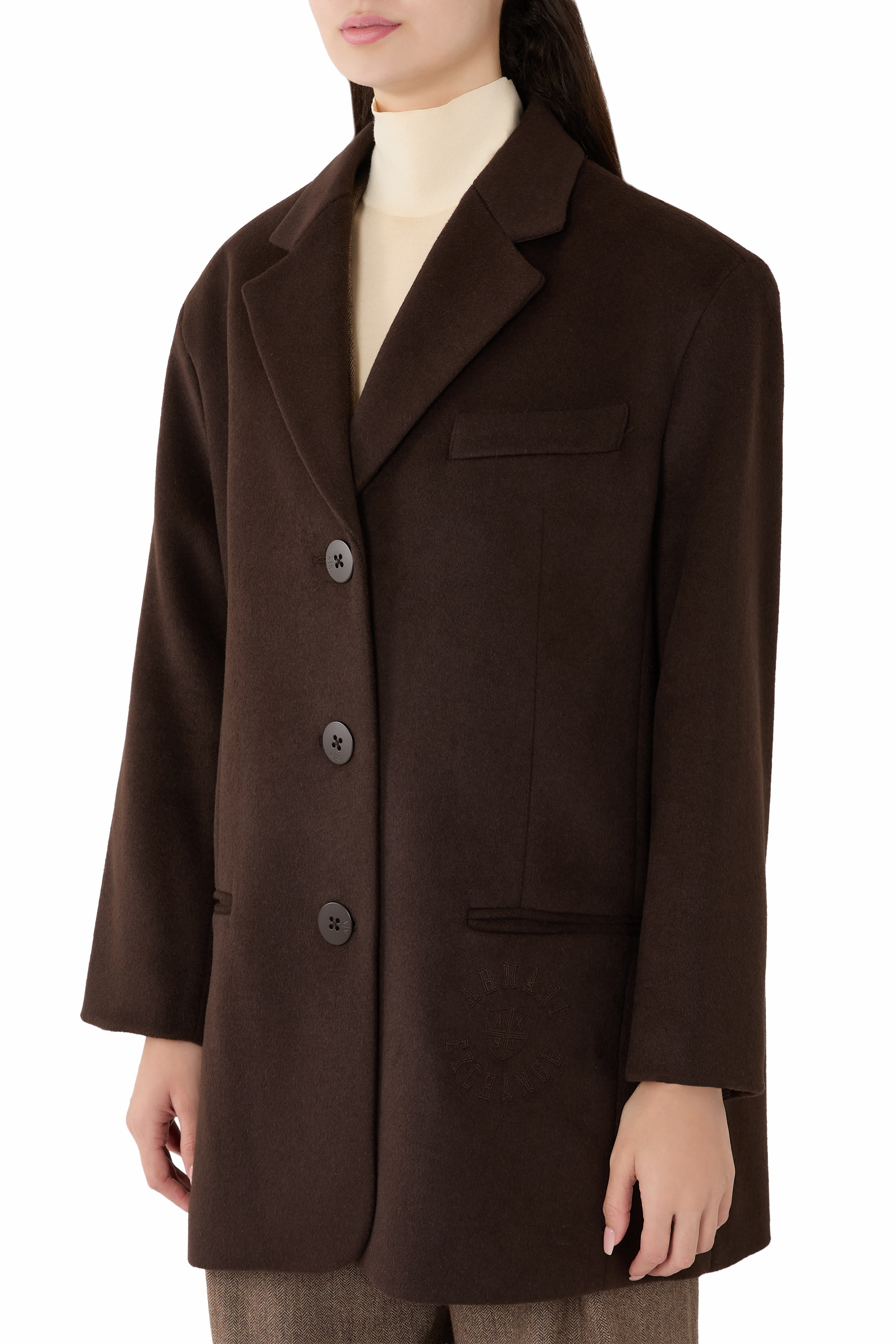 Notched Lapel Caban Coat