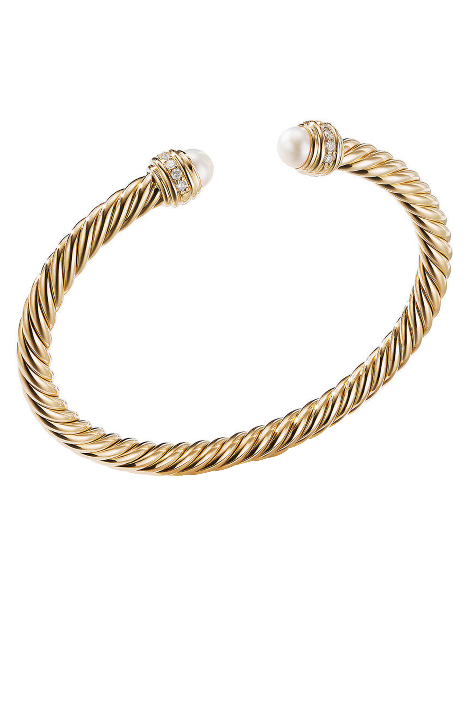 18K Yellow Gold, Pearls & Diamonds Classic Cablespira® Bracelet