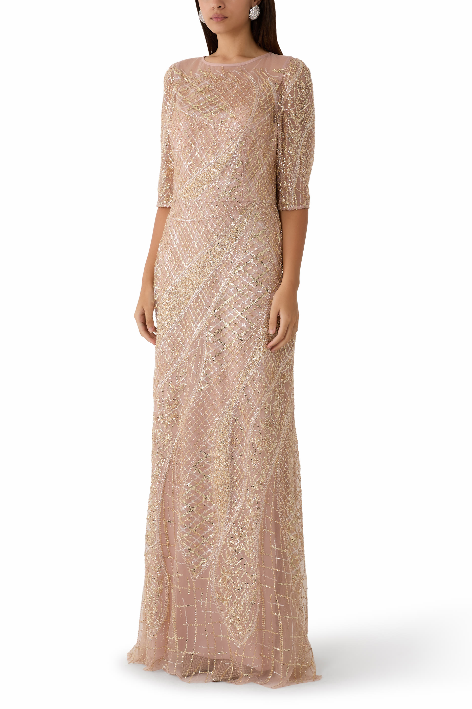 Art Deco Beaded Tulle Gown