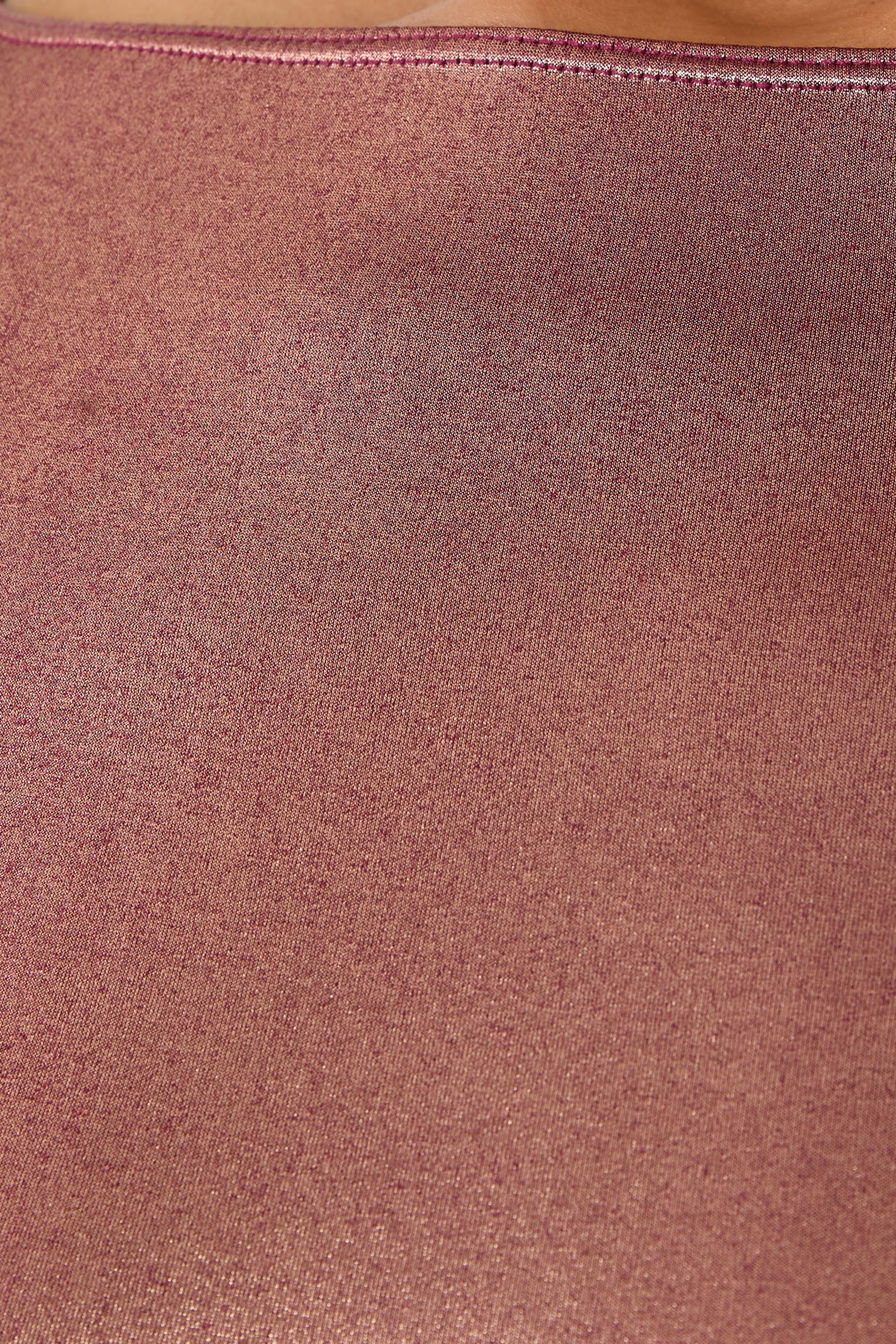 Coated Jersey Boatneck Bodysuit