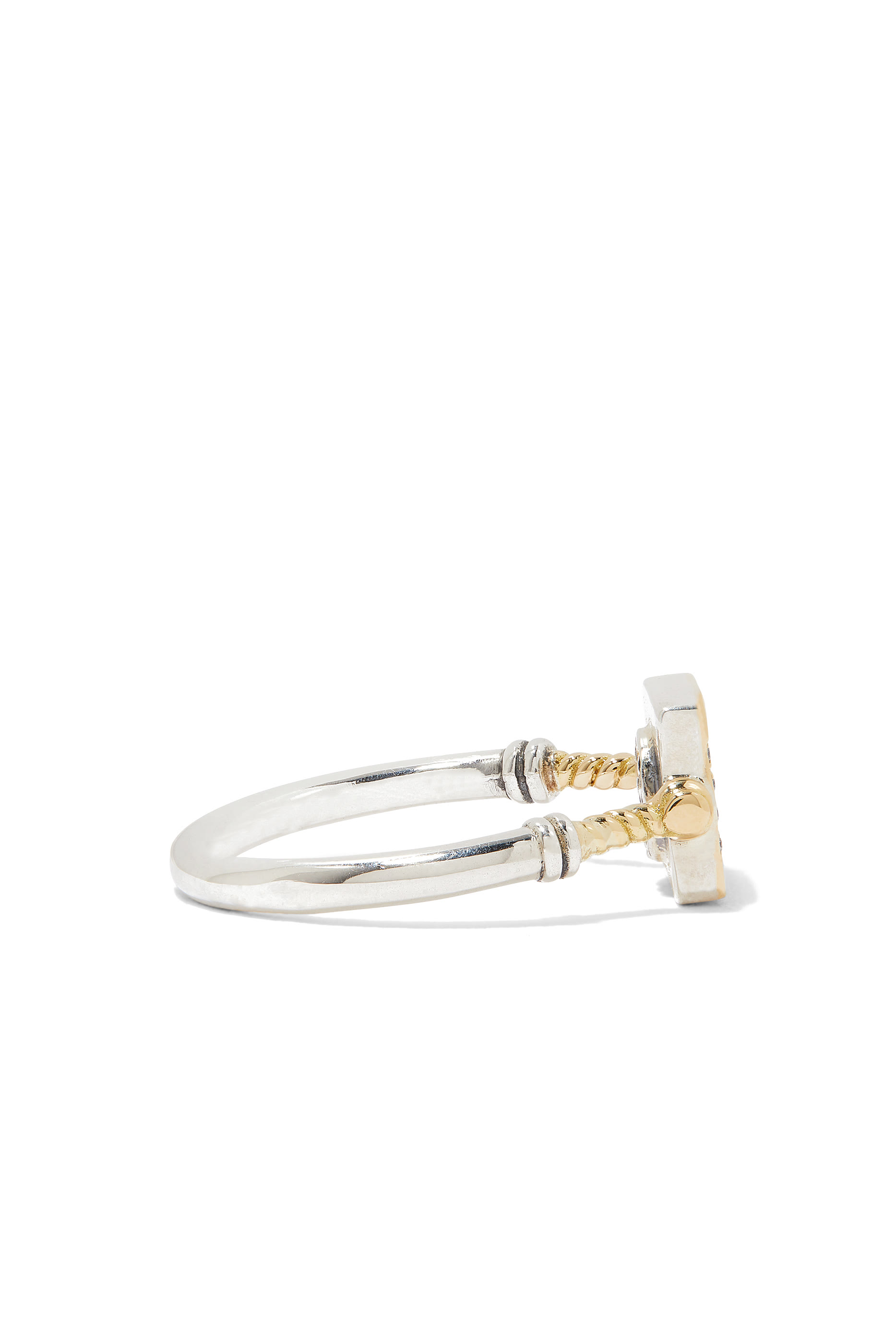 Chevalier Love Ring, 18k Yellow Gold & Sterling Silver with Diamonds