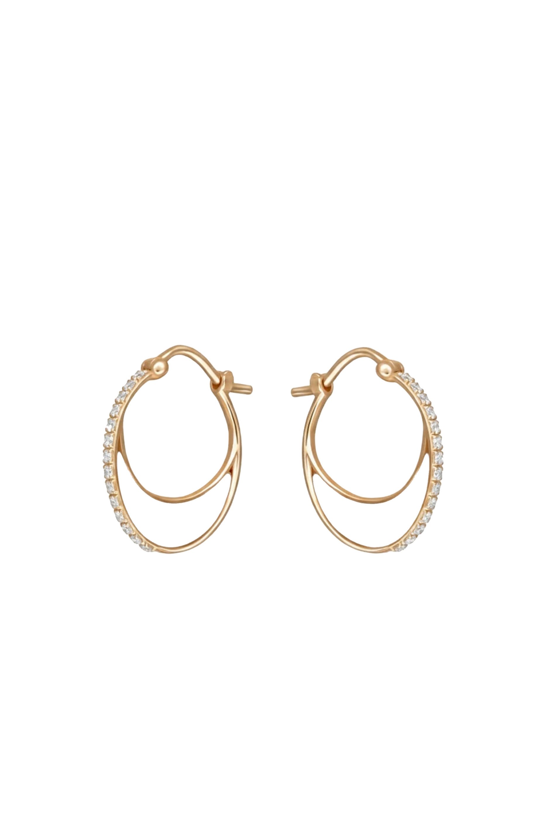 Bloop Earrings, Mother Of Pearl, Polished Gold & Diamonds